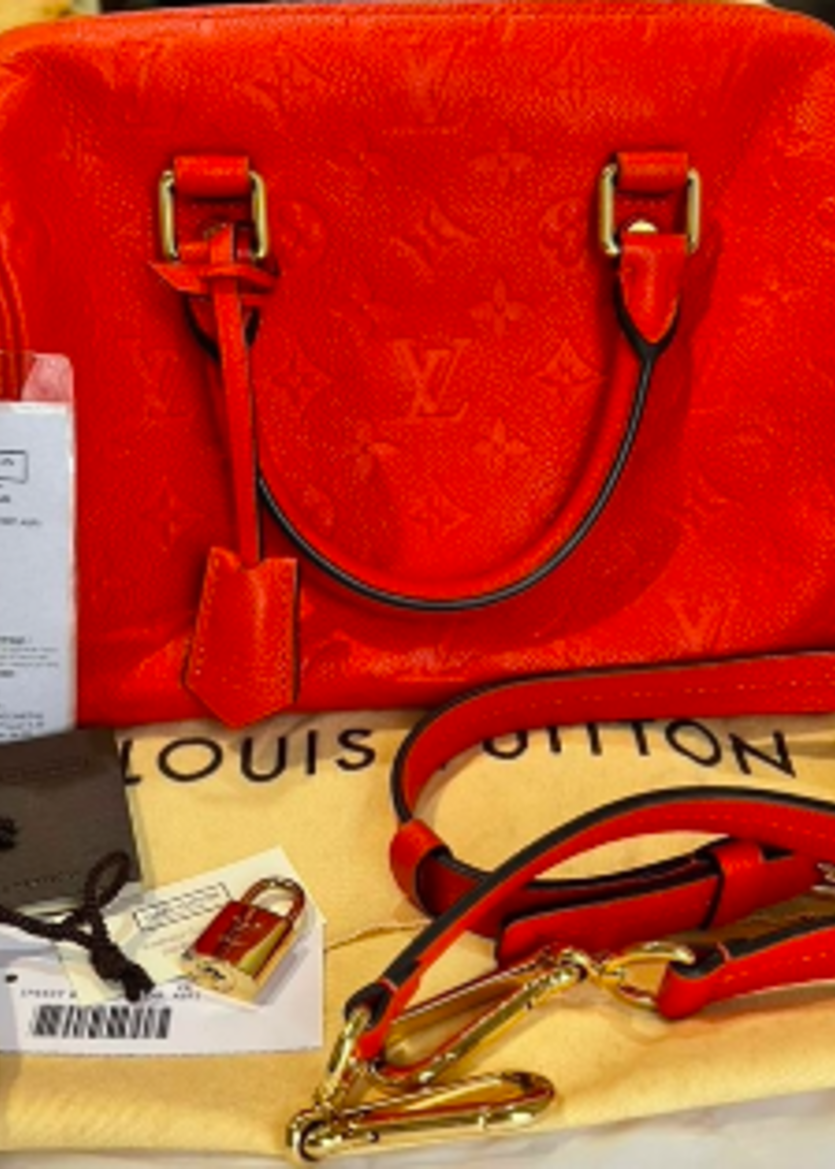 Louis Vuitton SOLD - Louis Vuitton Speedy 25 Bandoluliere Empreinte (Orange)