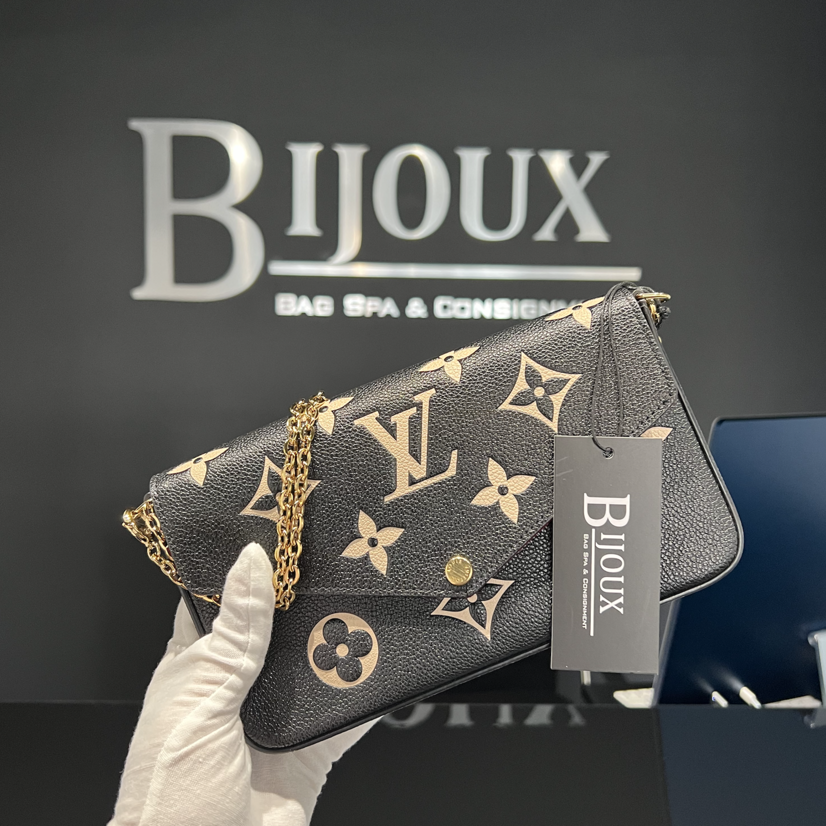 Louis Vuitton SOLD - Louis Vuitton Pochette Félicie (Noir/Beige)