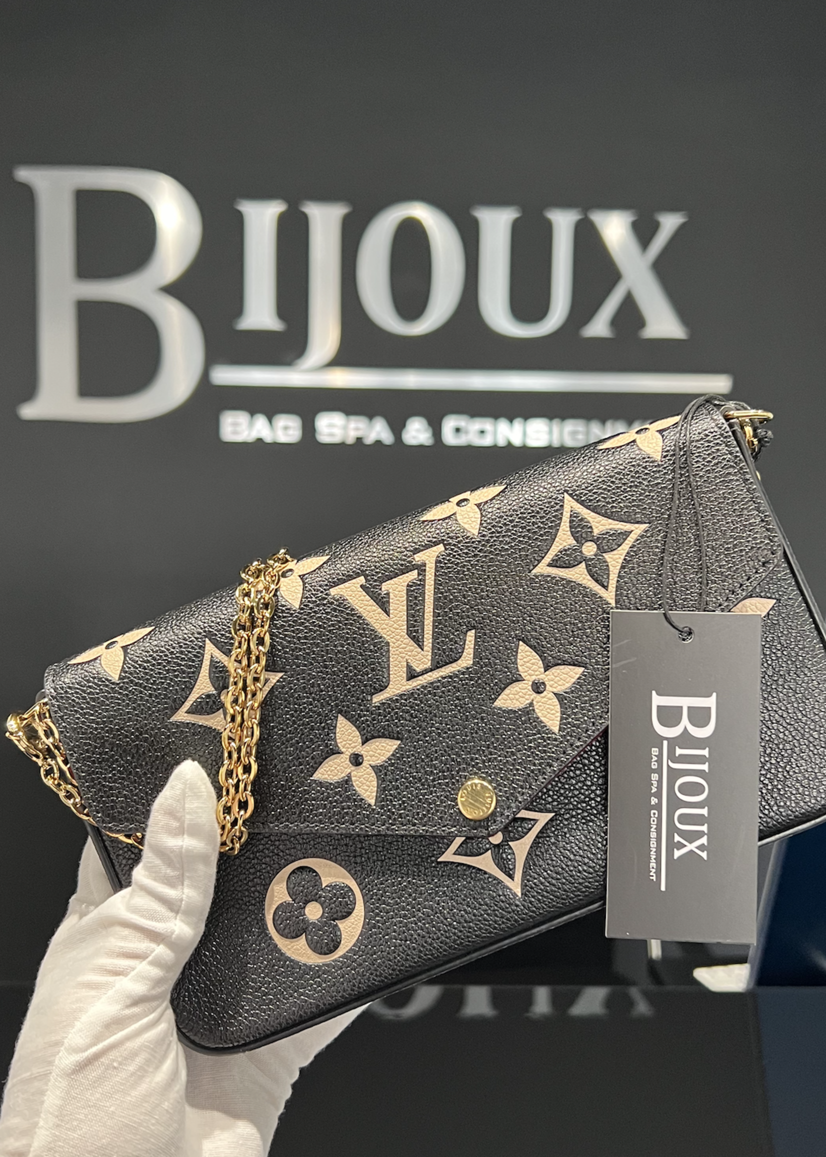 Louis Vuitton Pochette Félicie (Noir/Beige) - Bijoux Bag Spa & Consignment
