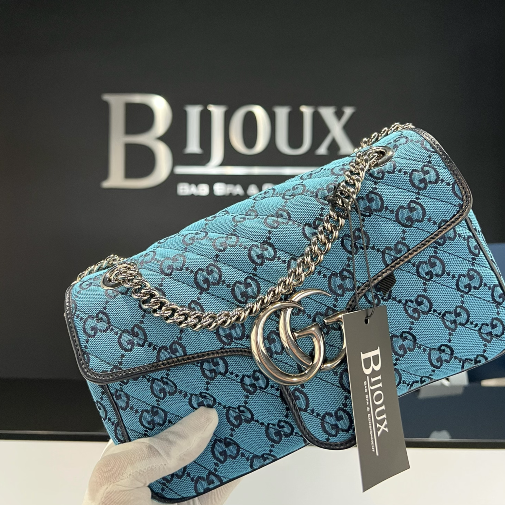 Gucci SOLD - Gucci Marmont Small Blue Shoulder Bag