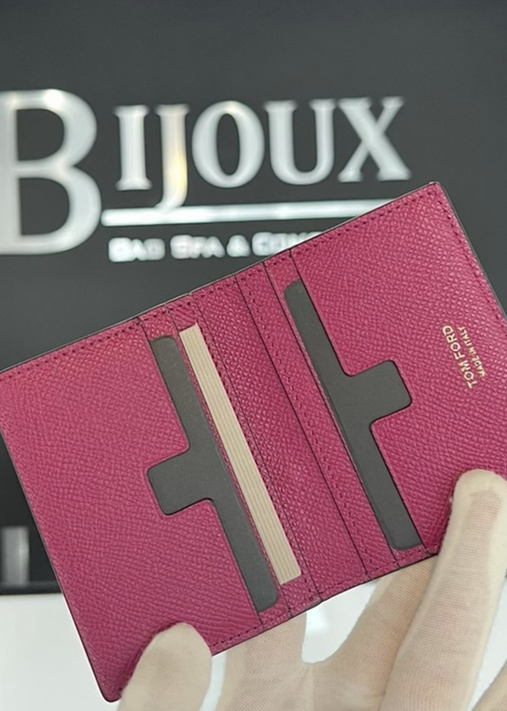 Tom Ford SOLD - TOM FORD PURPLE FOLDING CARD HOLDER WALLET