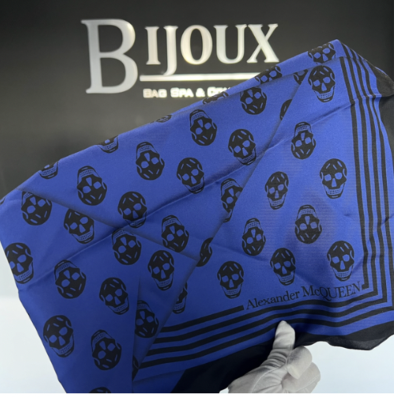 Alexander McQueen SOLD - Alexander McQueen Blue/Black Scarf