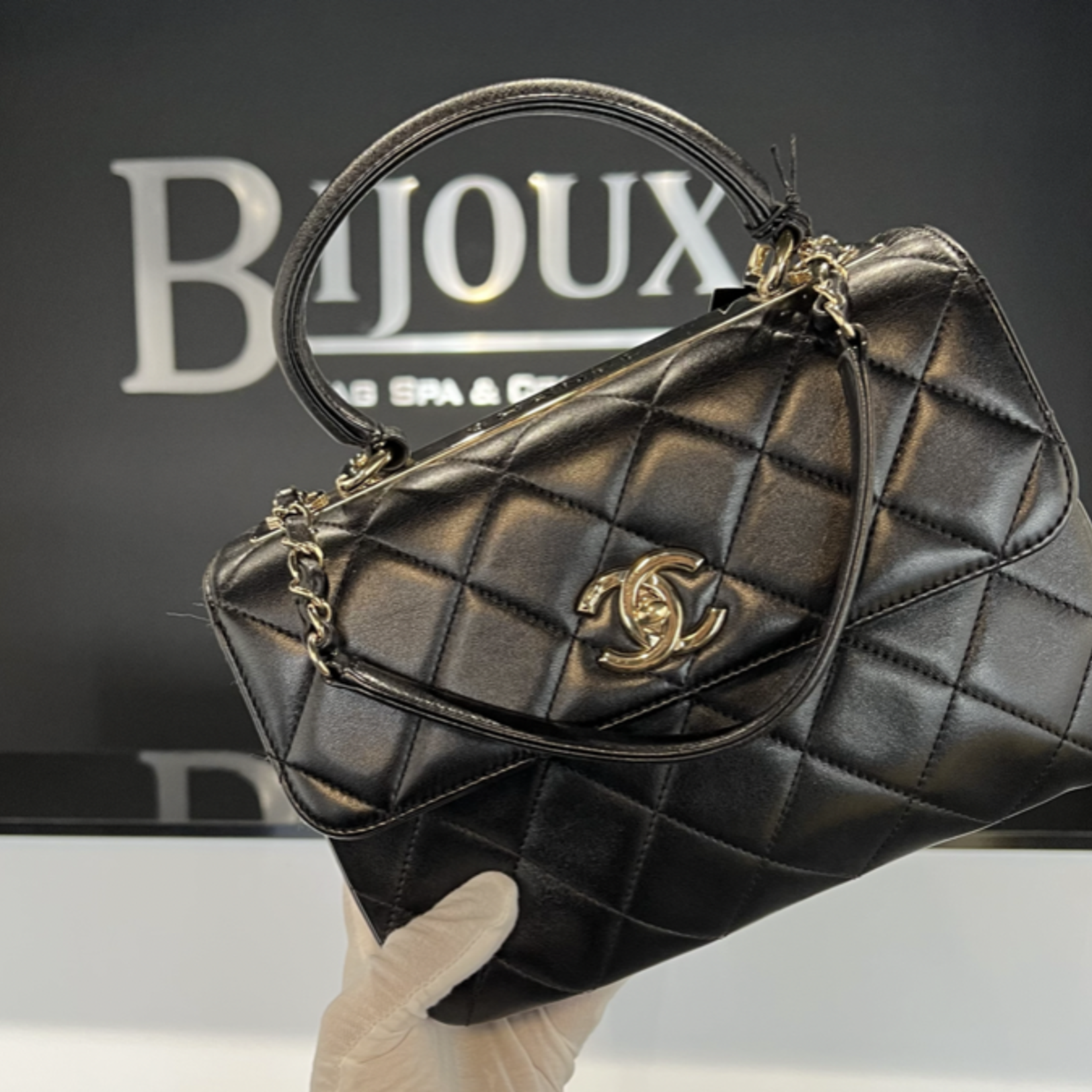 Chanel SOLD - Chanel Small Trendy Quilted GHW (Black)