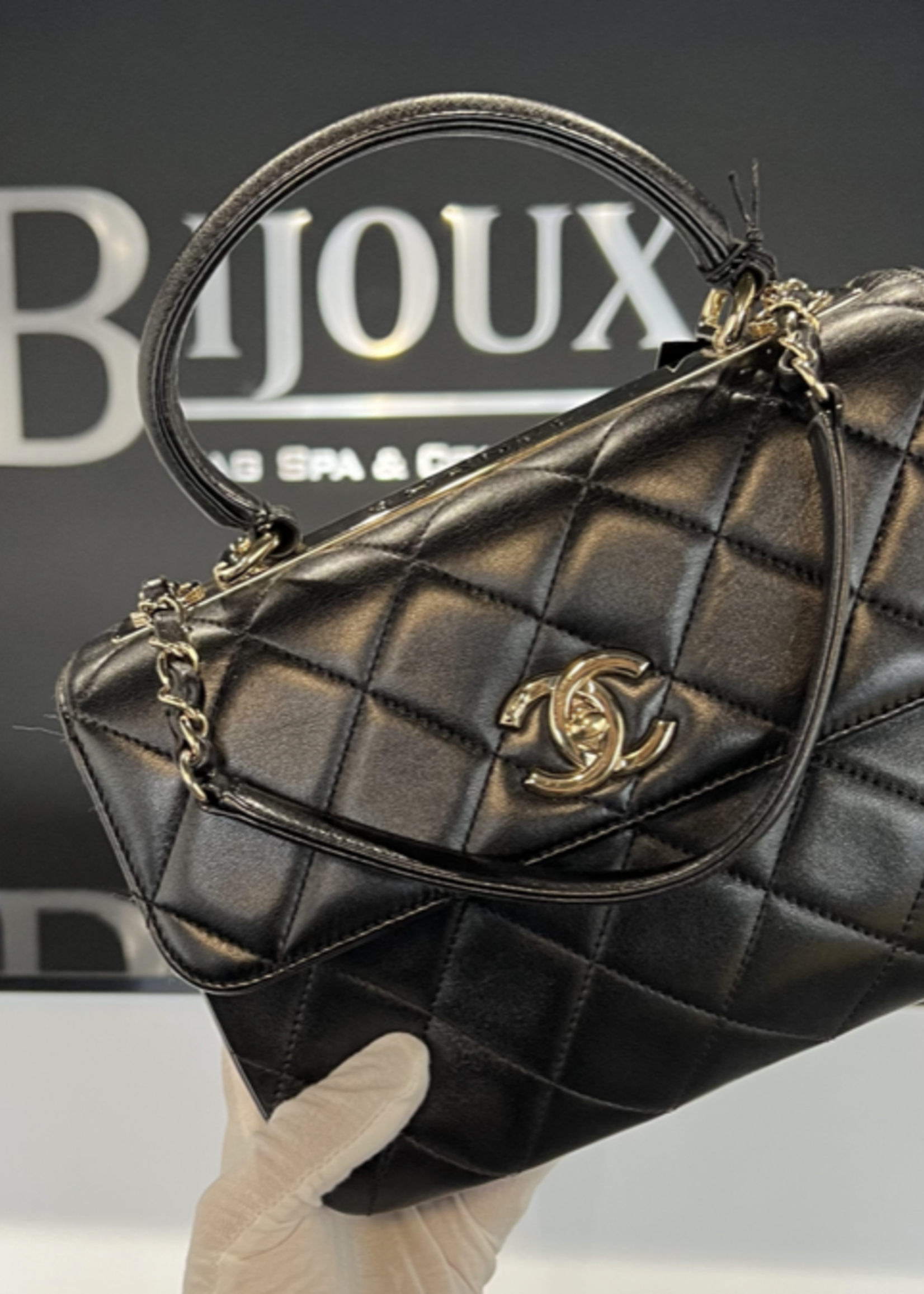 Chanel SOLD - Chanel Small Trendy Quilted GHW (Black)