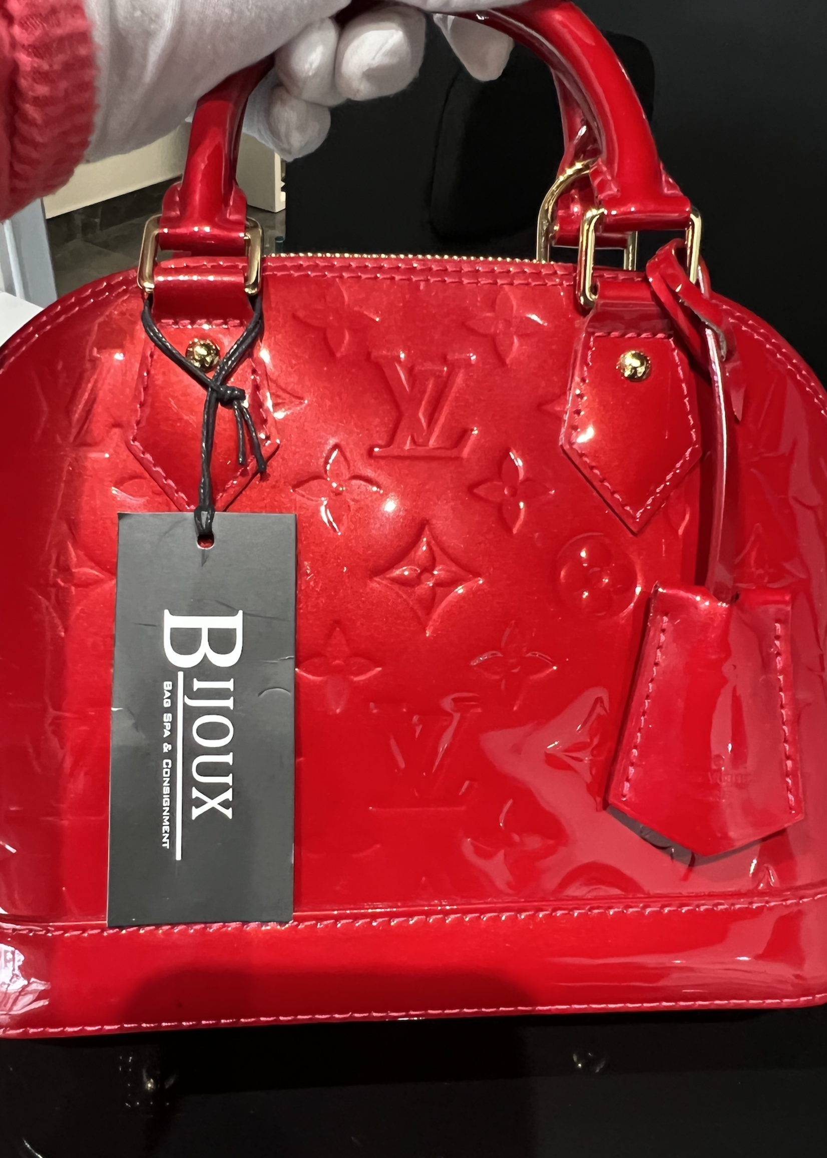 Louis Vuitton bb alma nano Red Leather ref.257435 - Joli Closet