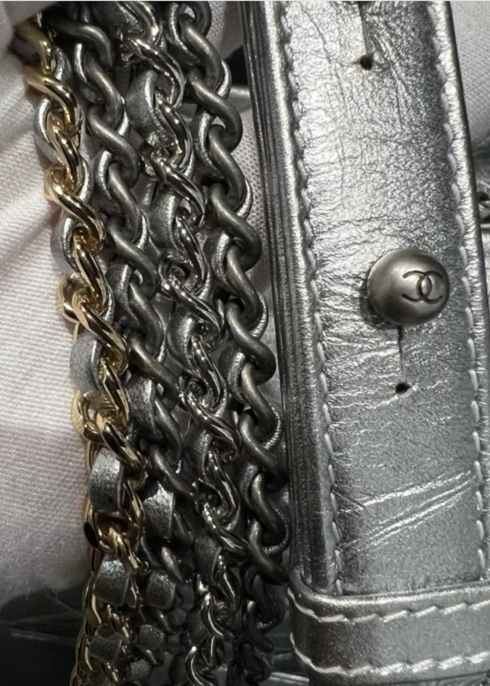 Chanel Gabrielle Large Aged Hobo Bag Metallic Silver - Bijoux Bag Spa &  Consignment