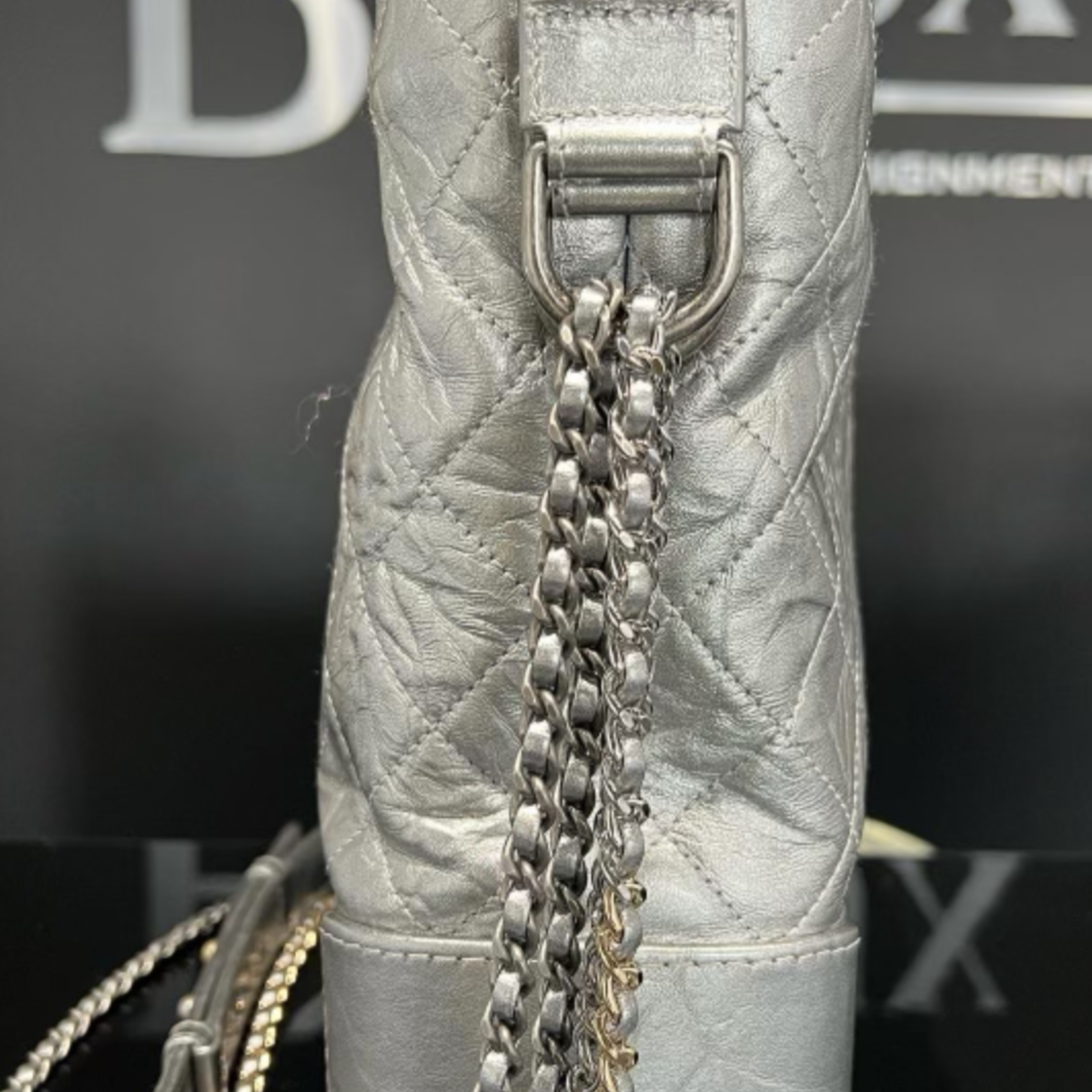 Chanel Gabrielle Large Aged Hobo Bag Metallic Silver - Bijoux Bag
