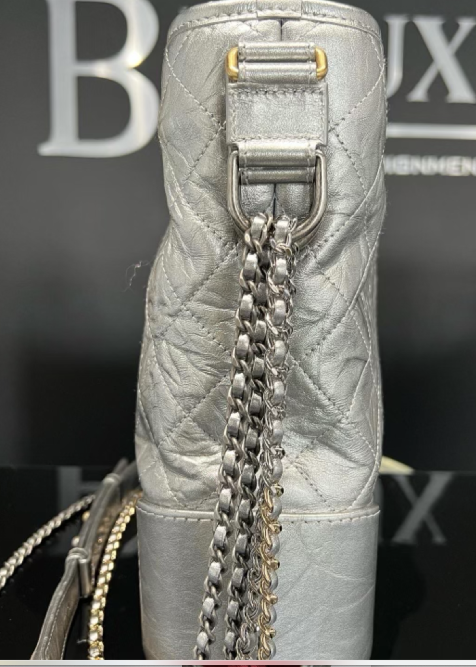 Chanel SOLD - Chanel Gabrielle Large Aged Hobo Bag Metallic Silver