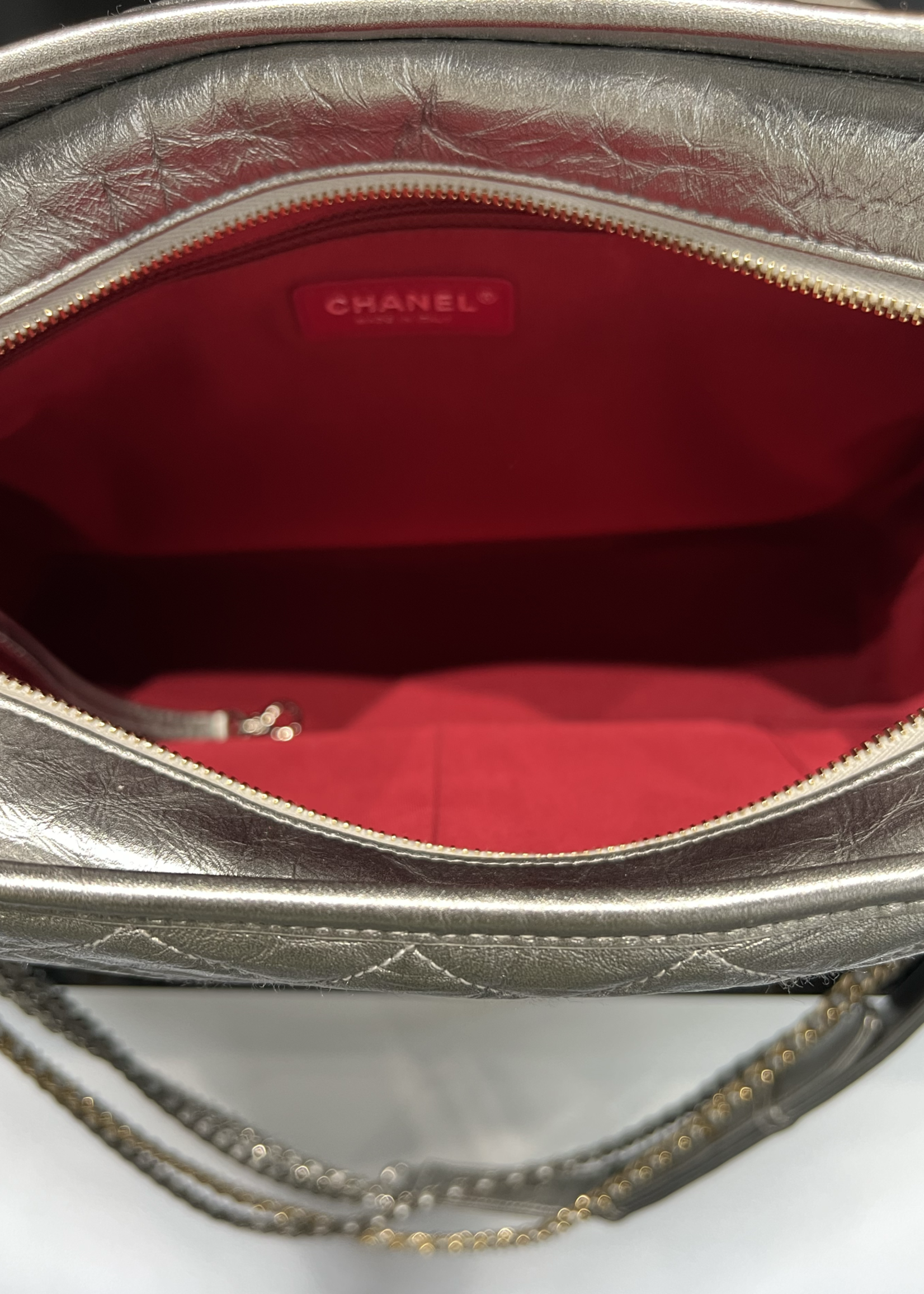 Chanel SOLD - Chanel Gabrielle Large Aged Hobo Bag Metallic Silver