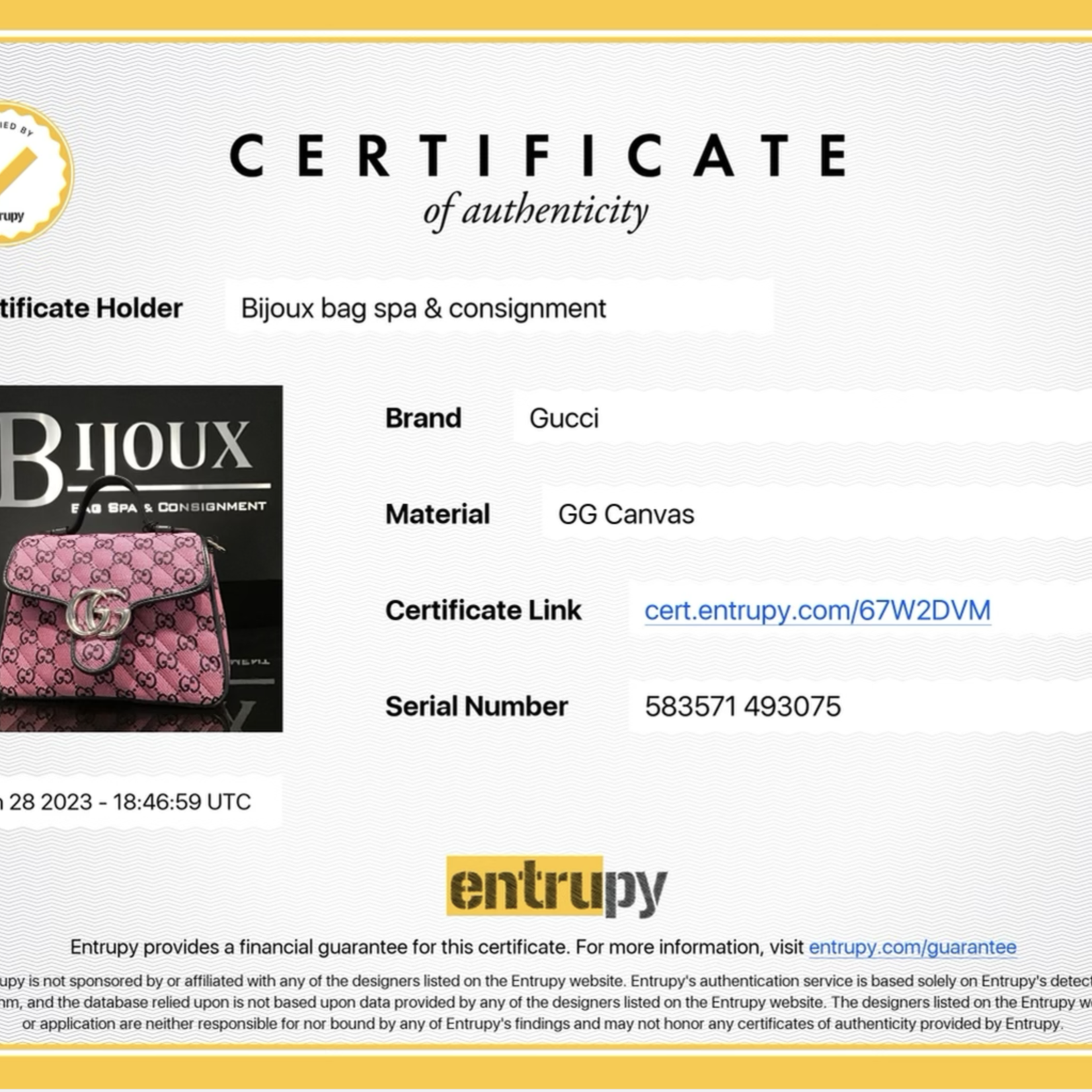 Gucci SOLD - GUCCI MARMONT TOP HANDLE MONOGRAM SHOULDER BAG