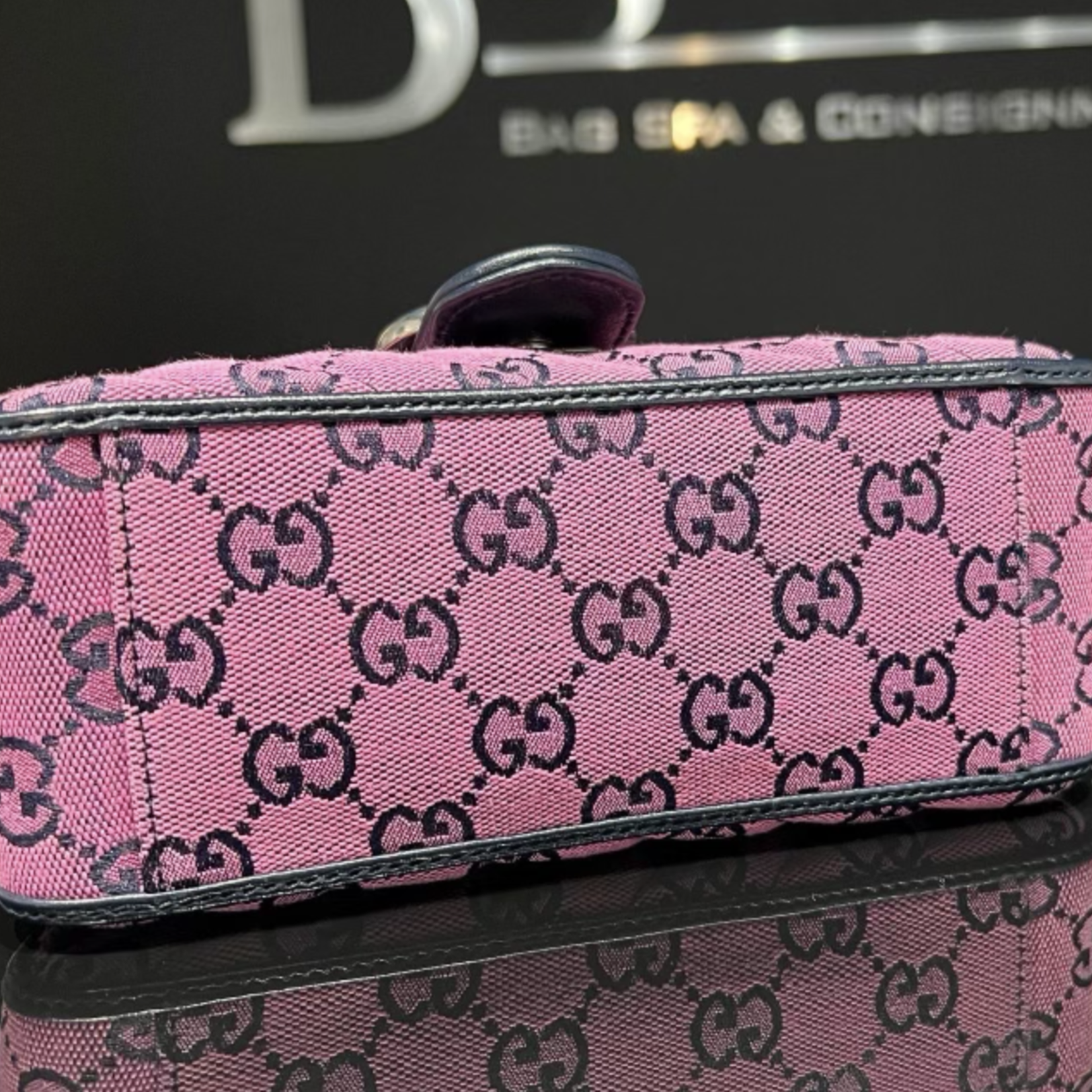 GUCCI MARMONT TOP HANDLE MONOGRAM SHOULDER BAG - Bijoux Bag Spa & Consignment GUCCI MARMONT TOP HANDLE MONOGRAM SHOULDER BAG - Bijoux Bag Spa & Consignment