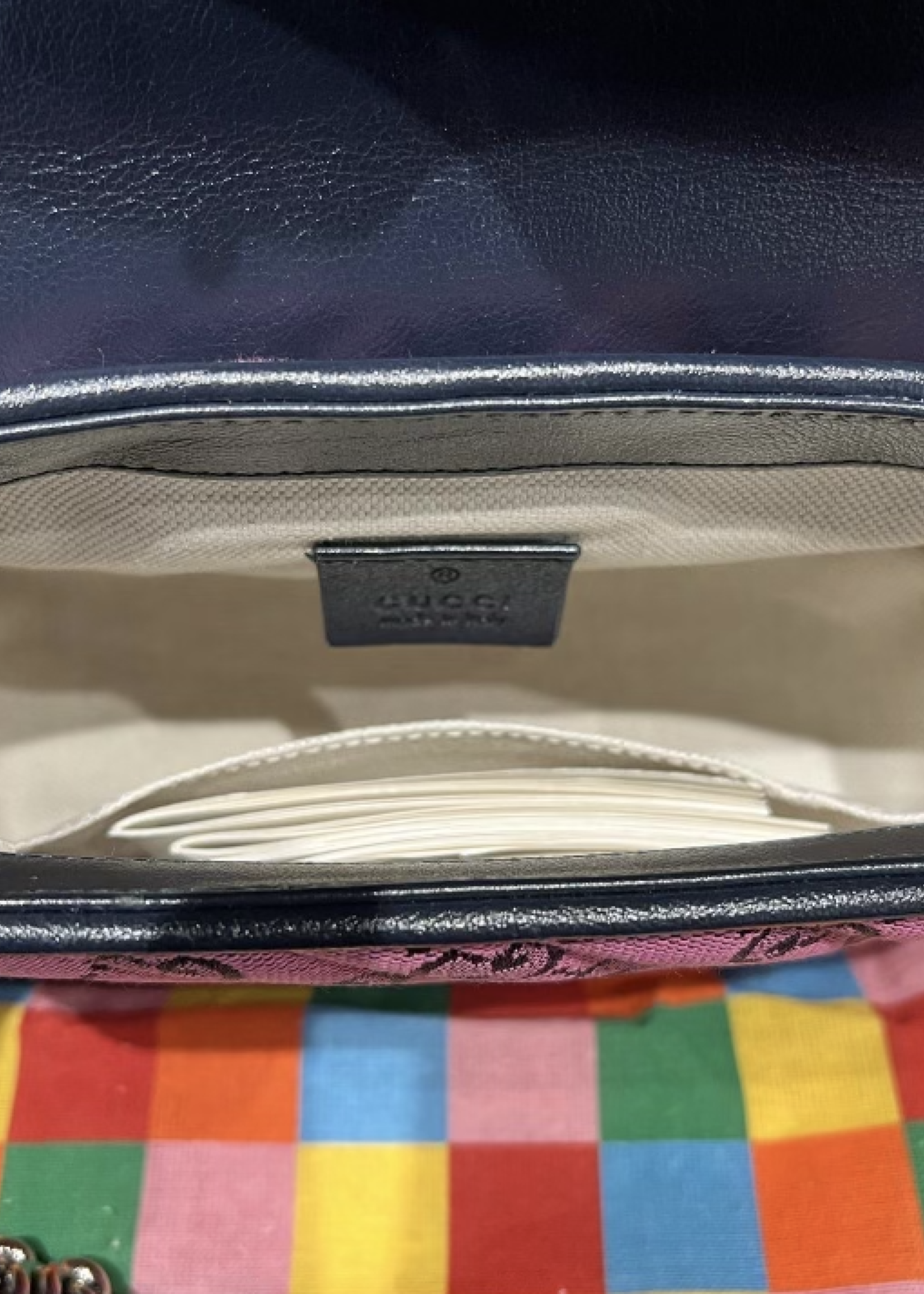 Gucci SOLD - GUCCI MARMONT TOP HANDLE MONOGRAM SHOULDER BAG