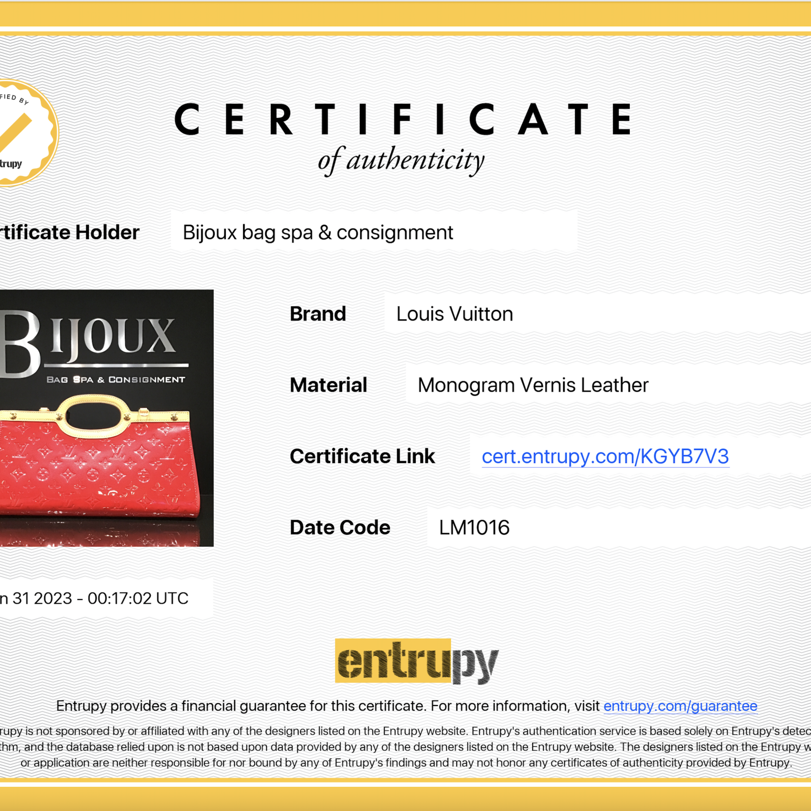 Louis Vuitton SOLD - Louis Vuitton Vernis Roxbury (Red)