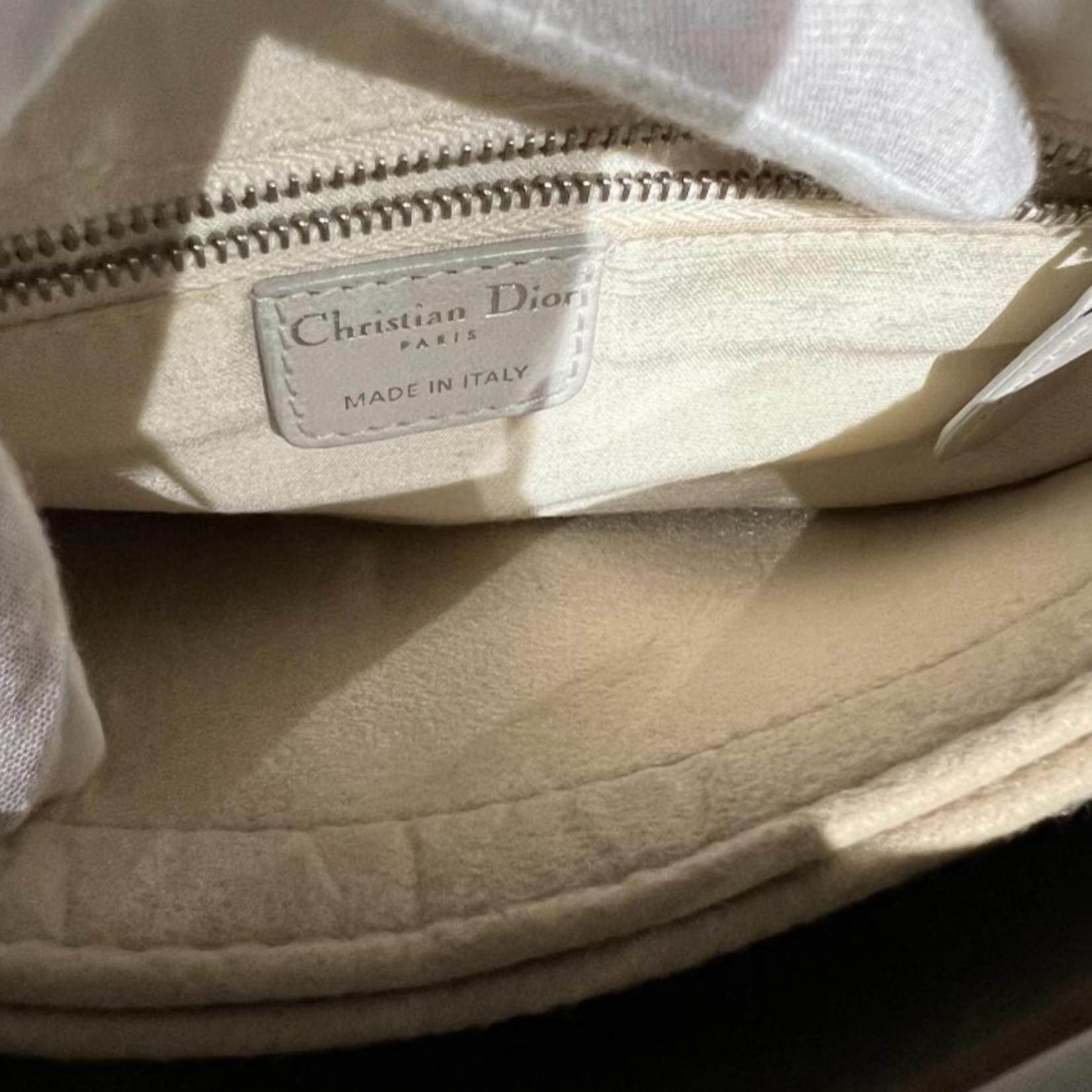 Christian Dior SOLD - Christian Dior Lady Dior Medium Canvas SHW- White