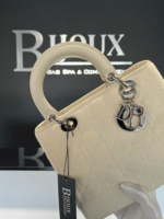 Christian Dior SOLD - Christian Dior Lady Dior Medium Canvas SHW- White