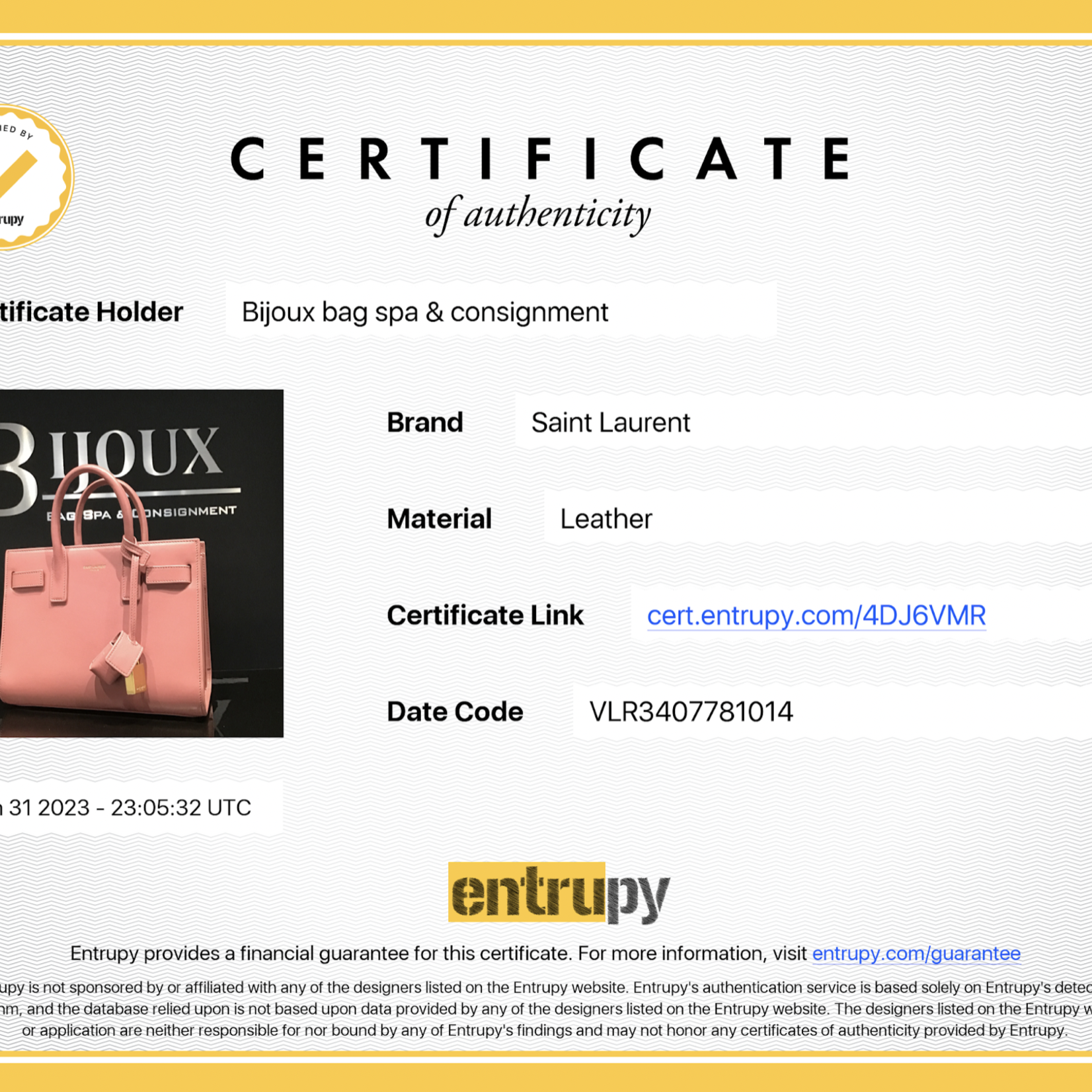 Saint Laurent SOLD - Saint Laurent Sac De Jour Nano- Mauve