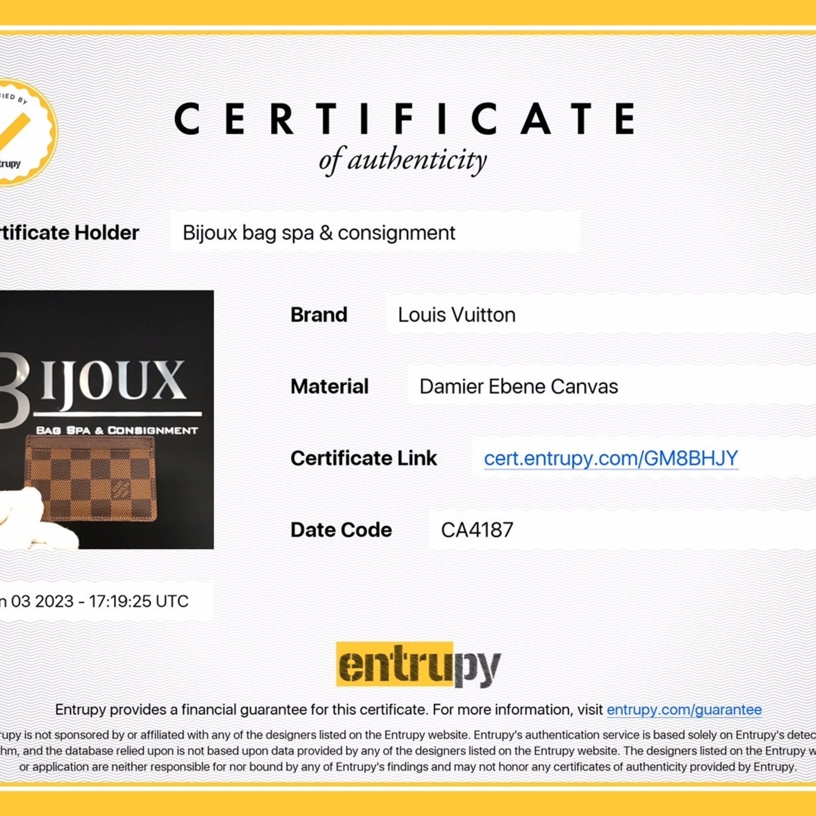 Louis Vuitton SOLD - LOUIS VUITTON DAMIER EBENE CARDHOLDER