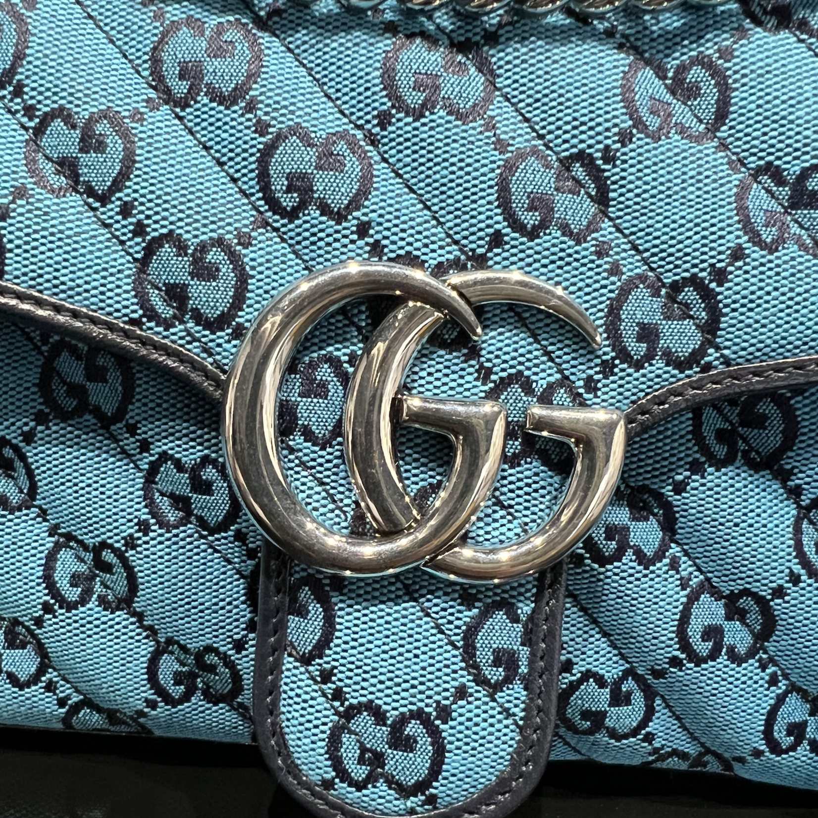 Gucci SOLD - Gucci Marmont Small Blue Shoulder Bag