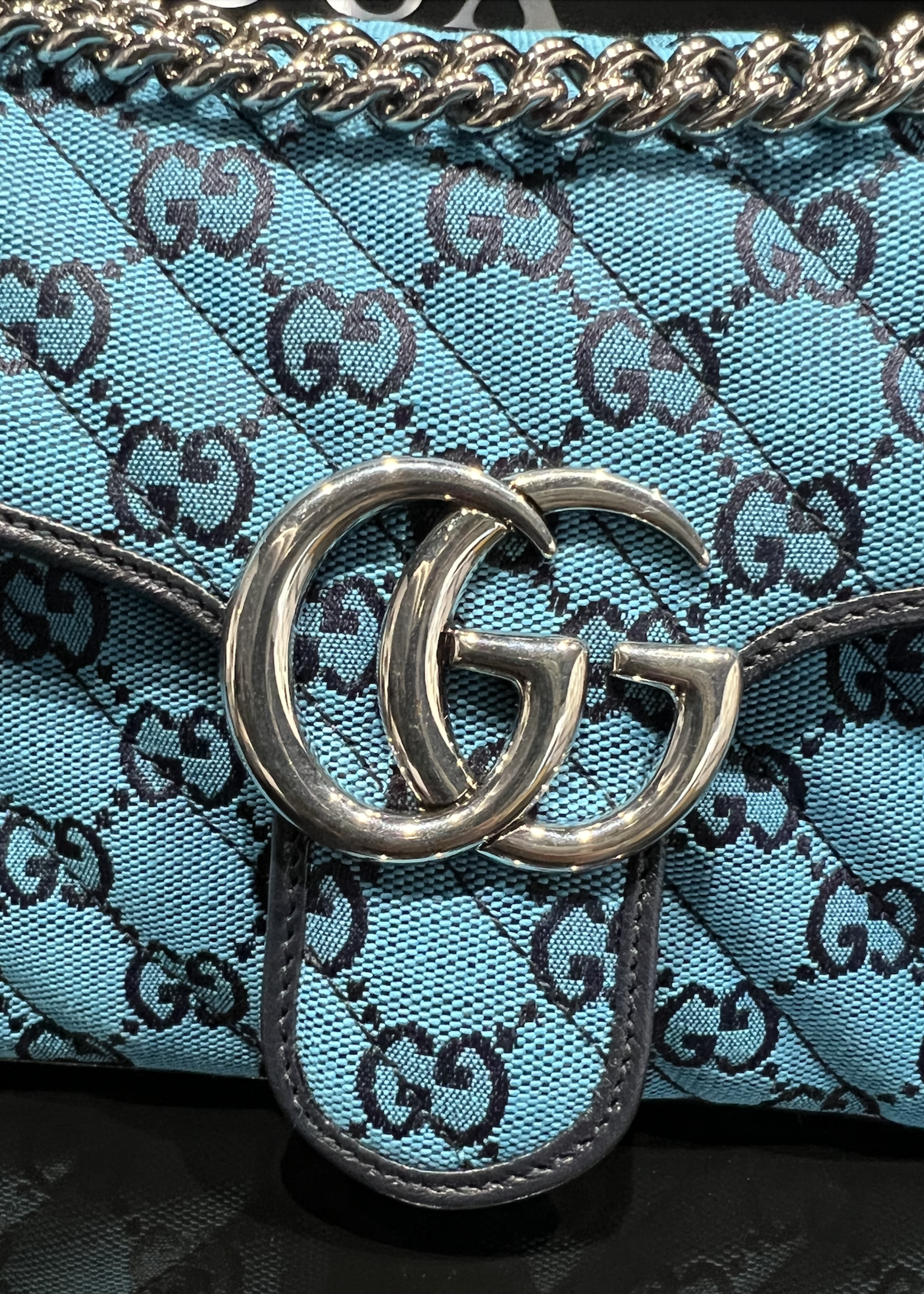 Gucci SOLD - Gucci Marmont Small Blue Shoulder Bag