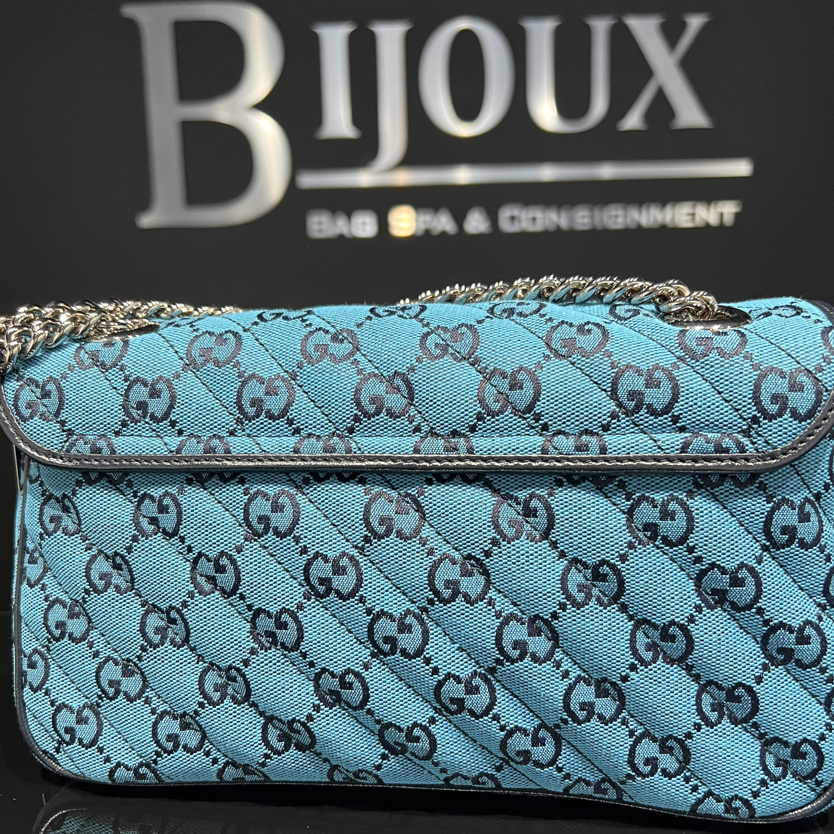 Gucci SOLD - Gucci Marmont Small Blue Shoulder Bag