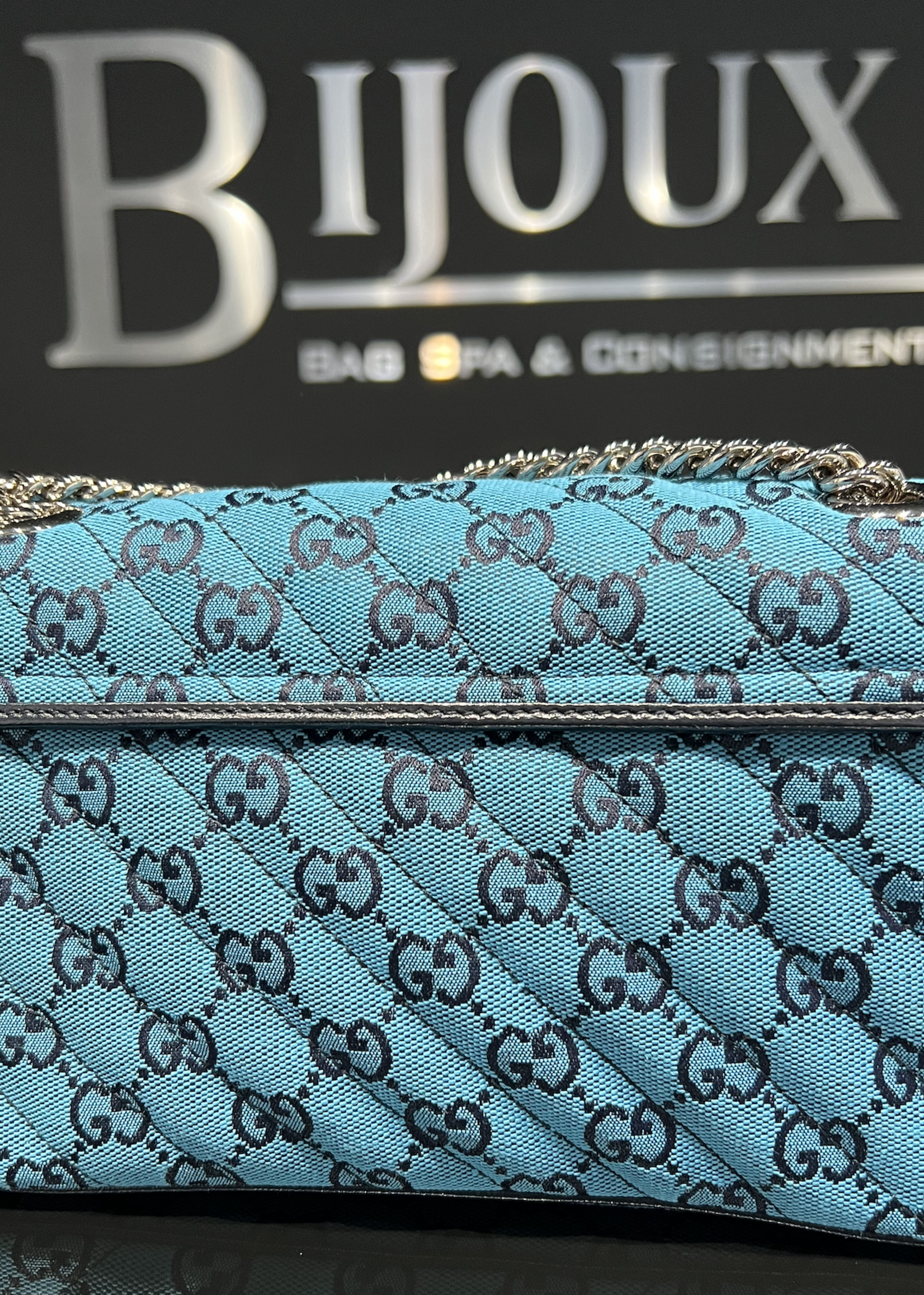 Gucci SOLD - Gucci Marmont Small Blue Shoulder Bag