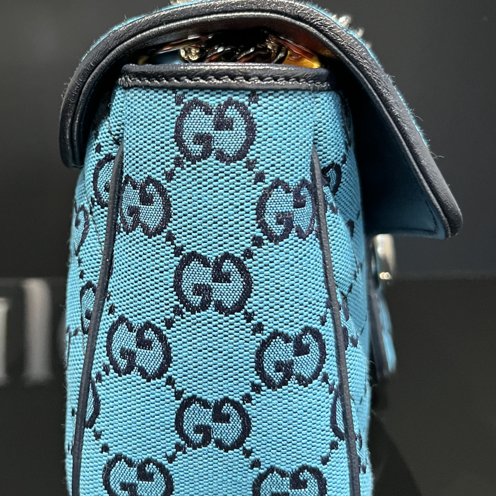 Gucci SOLD - Gucci Marmont Small Blue Shoulder Bag