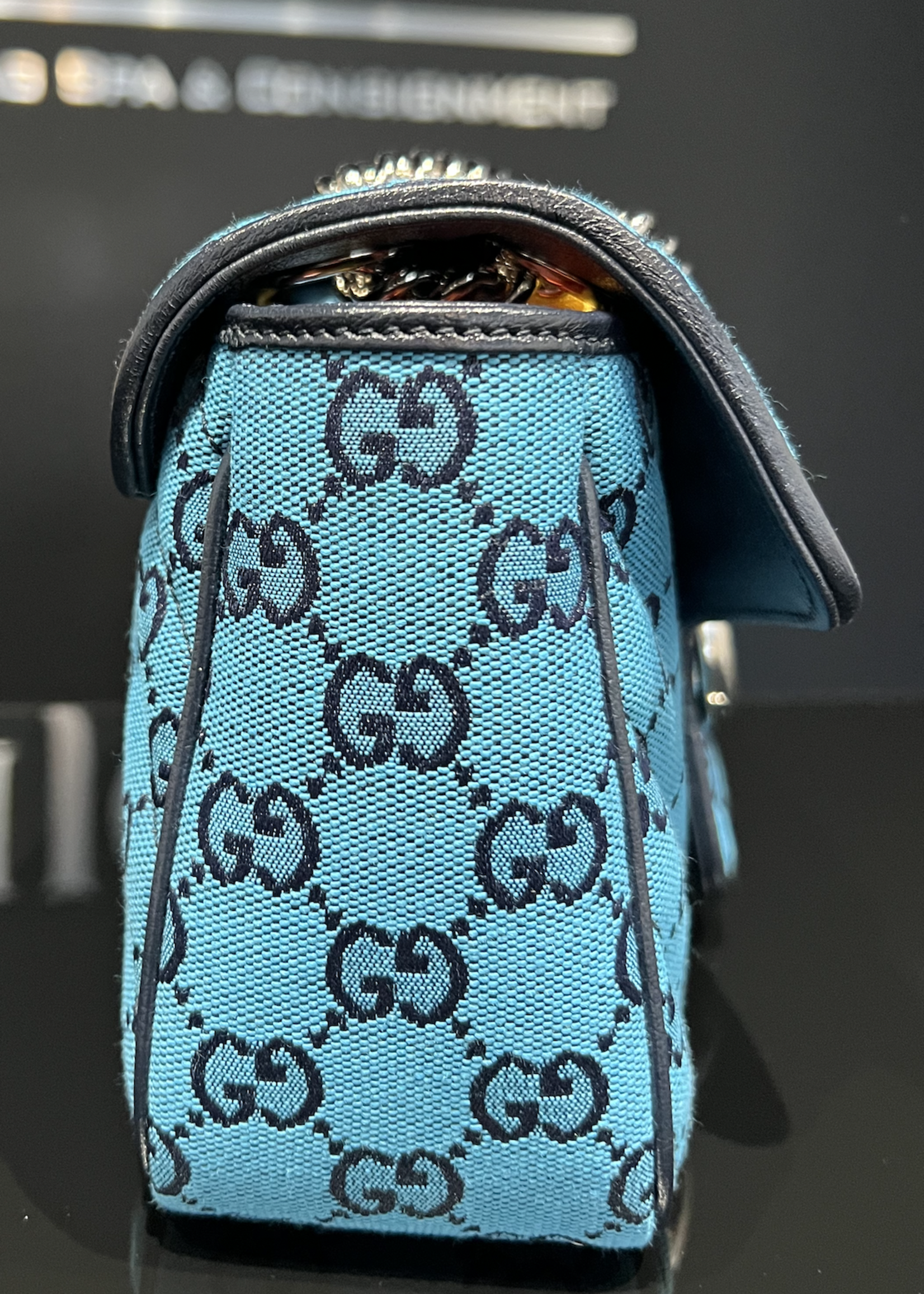 Gucci SOLD - Gucci Marmont Small Blue Shoulder Bag