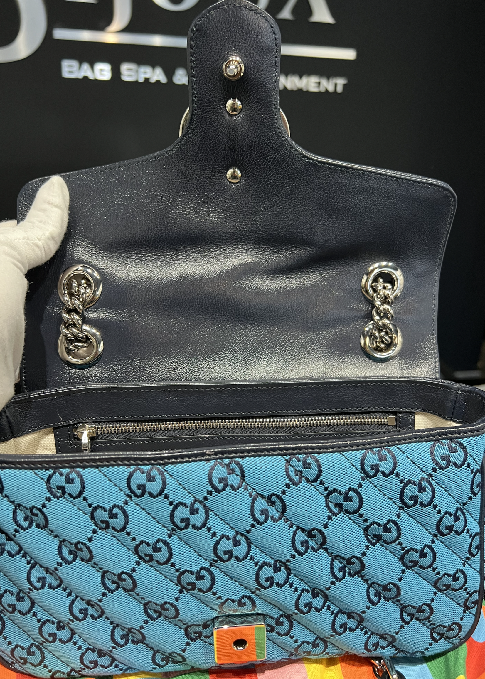 Gucci SOLD - Gucci Marmont Small Blue Shoulder Bag