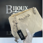 Chanel SOLD - CHANEL CHEVRON STITCH WHITE CANVAS TOTE BAG