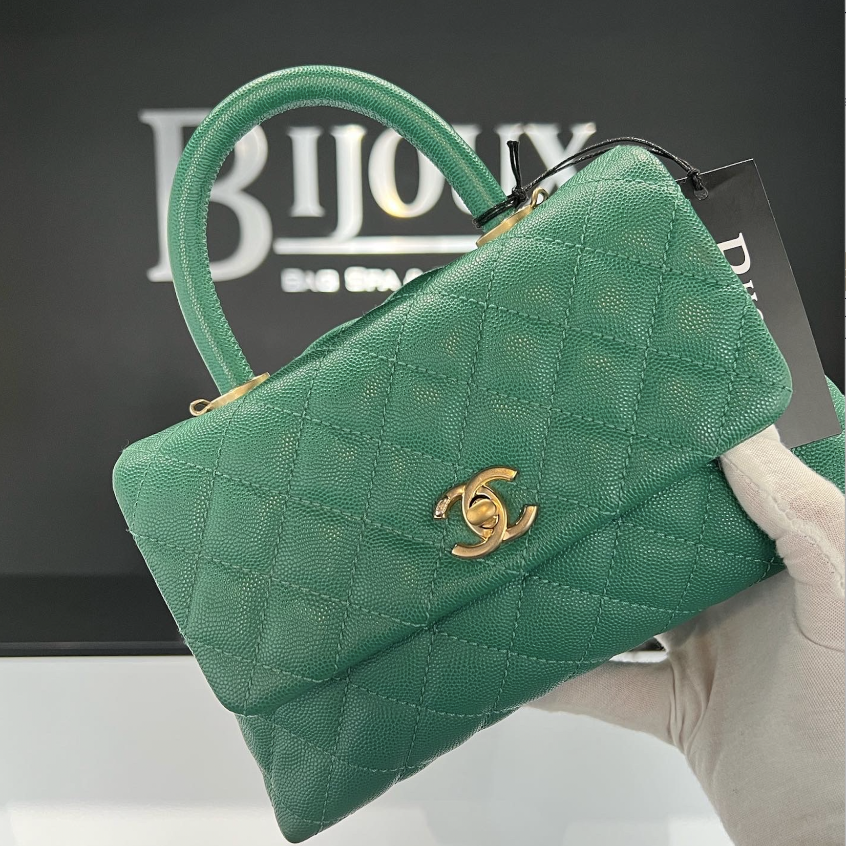 Chanel Coco Handle Extra Mini 21A Green Caviar Bag, Luxury, Bags & Wallets  on Carousell