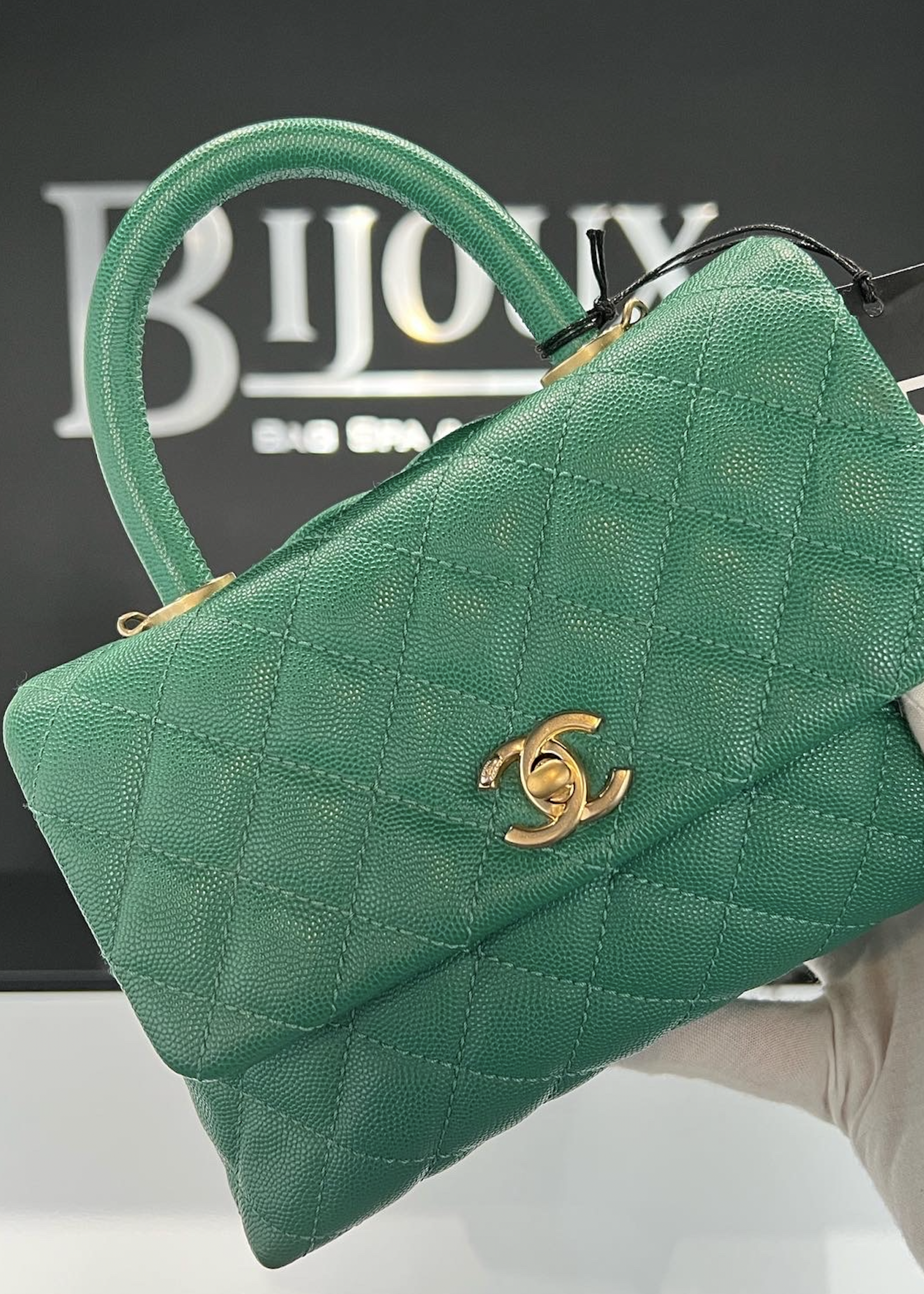 Chanel SOLD - Chanel Green Top Handle Small