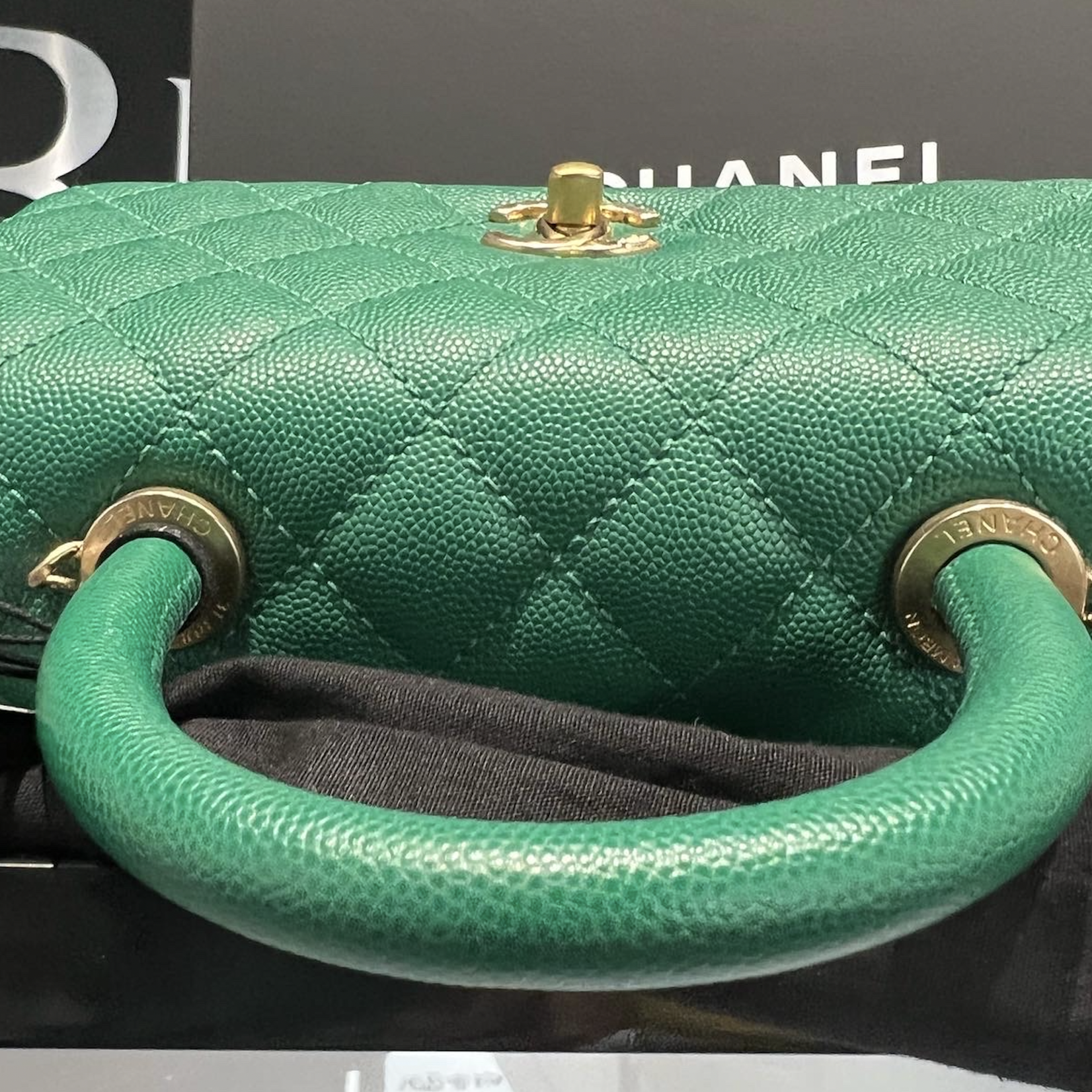 Chanel SOLD - Chanel Green Top Handle Small