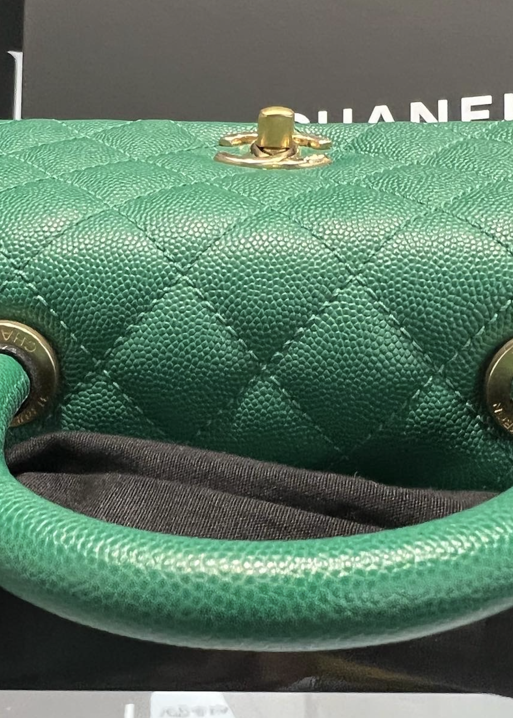 Chanel SOLD - Chanel Green Top Handle Small