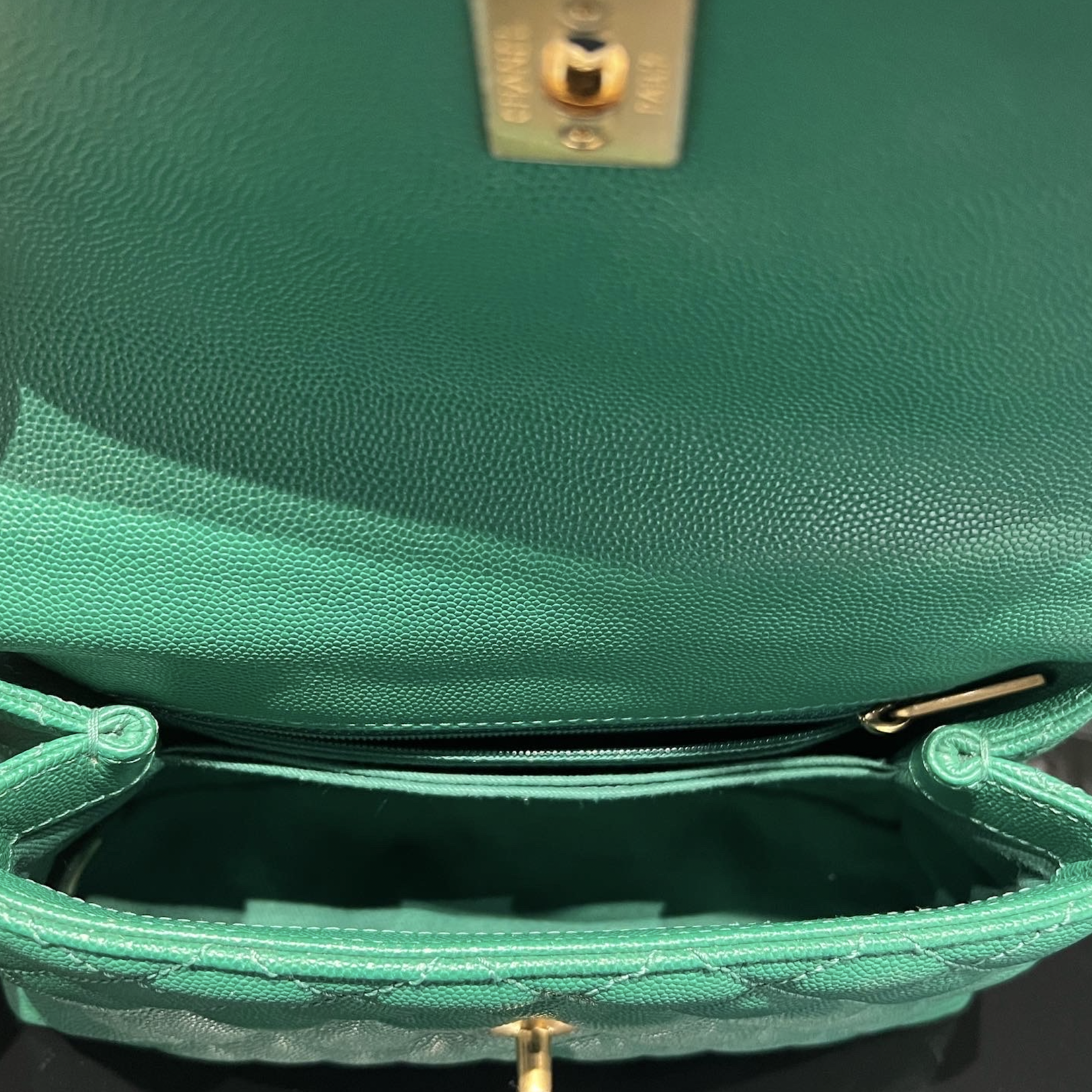 Chanel SOLD - Chanel Green Top Handle Small