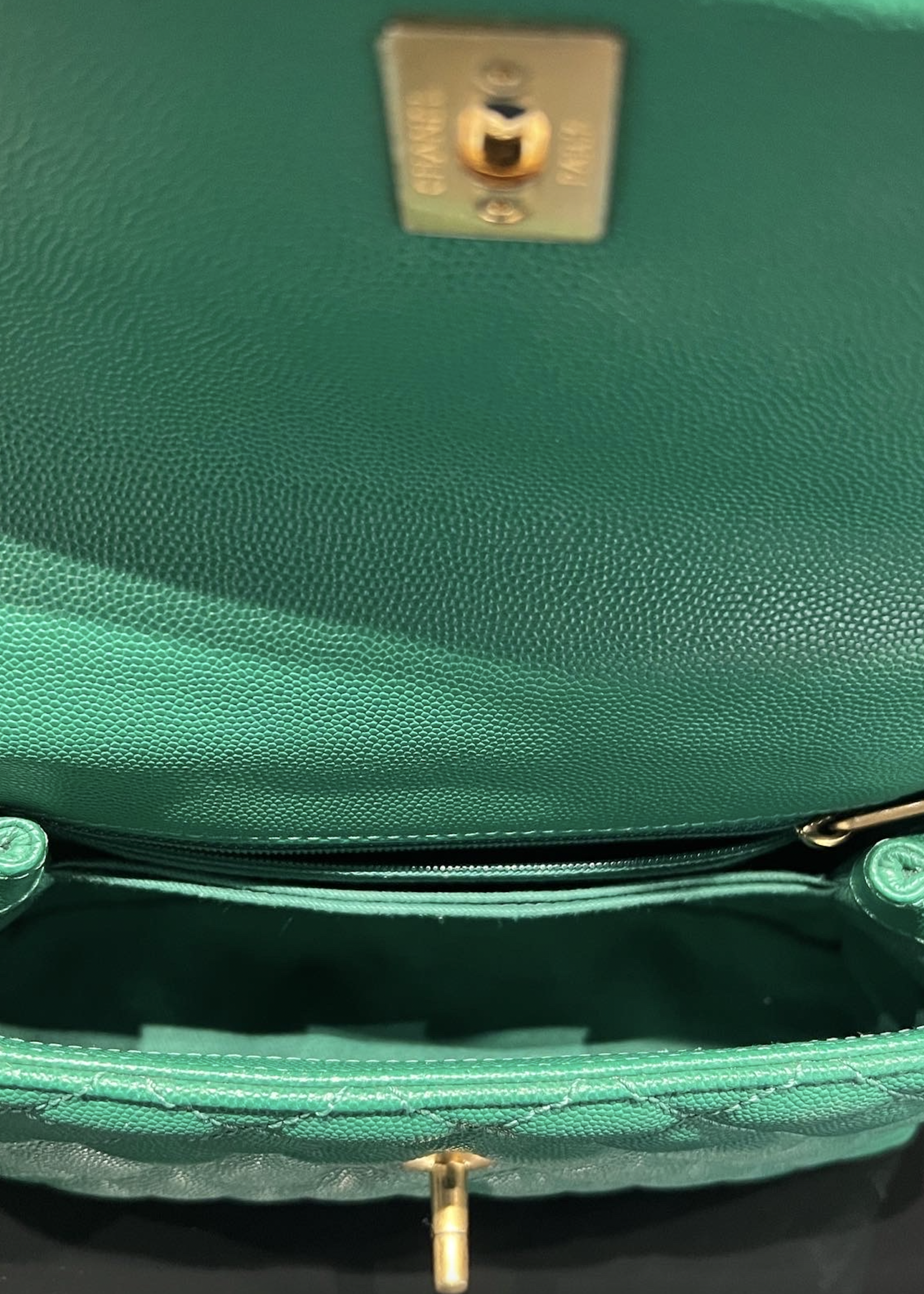 Chanel SOLD - Chanel Green Top Handle Small
