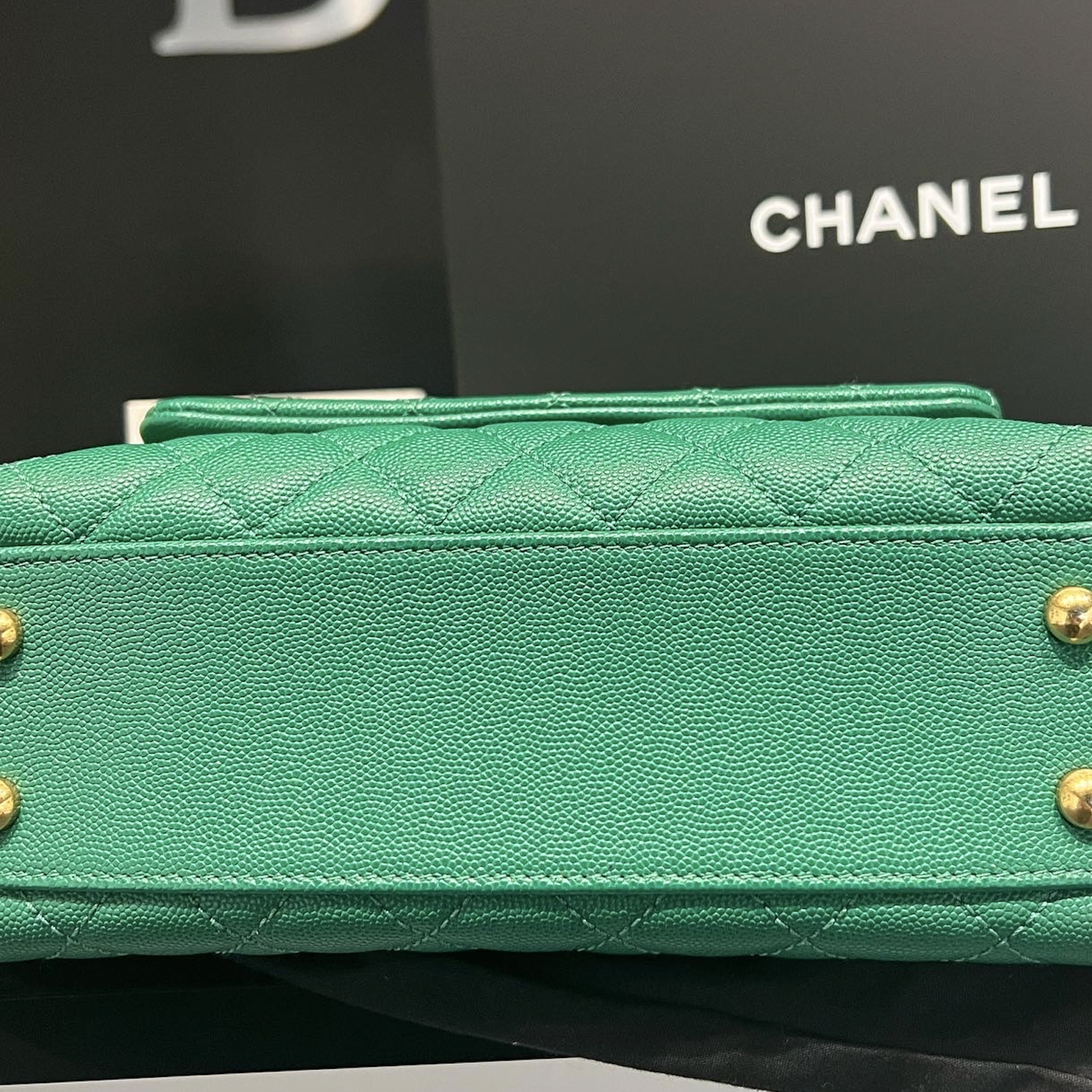 Chanel SOLD - Chanel Green Top Handle Small