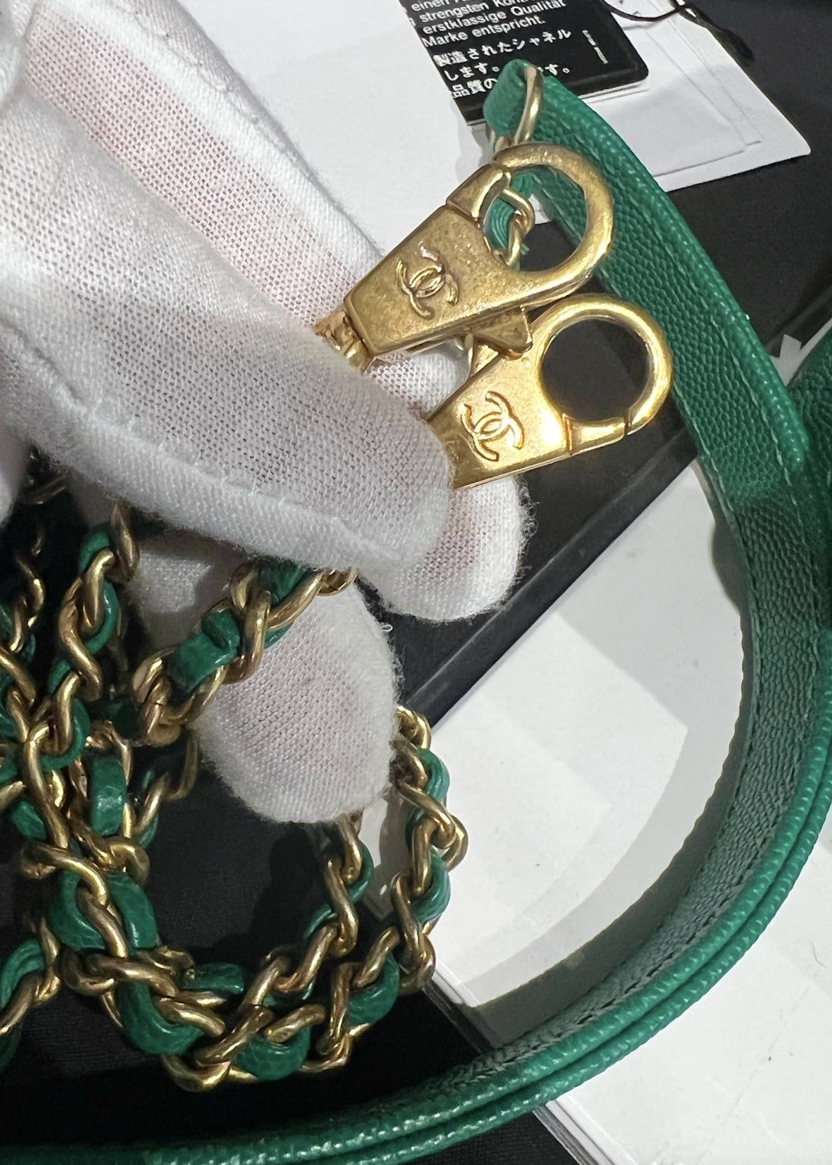 Chanel SOLD - Chanel Green Top Handle Small