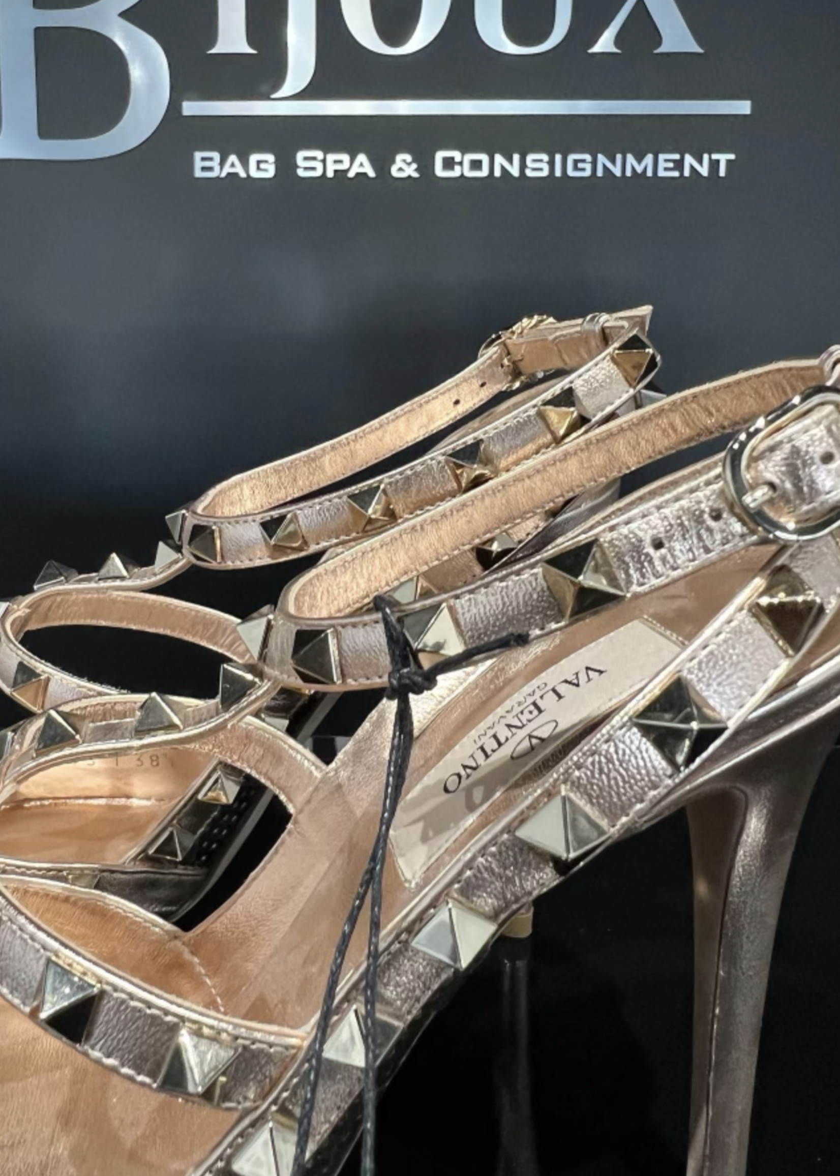 Valentino SOLD - Valentino Garavani Rockstud Sequin Slingback- EU 38.5