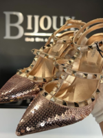 Valentino SOLD - Valentino Garavani Rockstud Sequin Slingback- EU 38.5