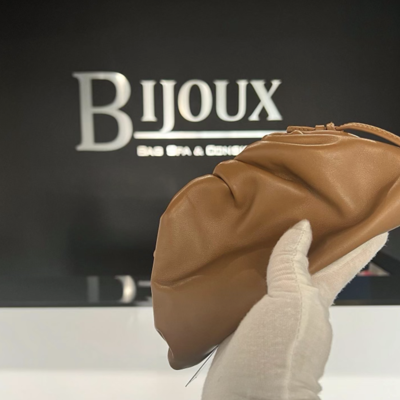Bottega Veneta SOLD - Bottega Veneta Tan Mini Pouch Clutch