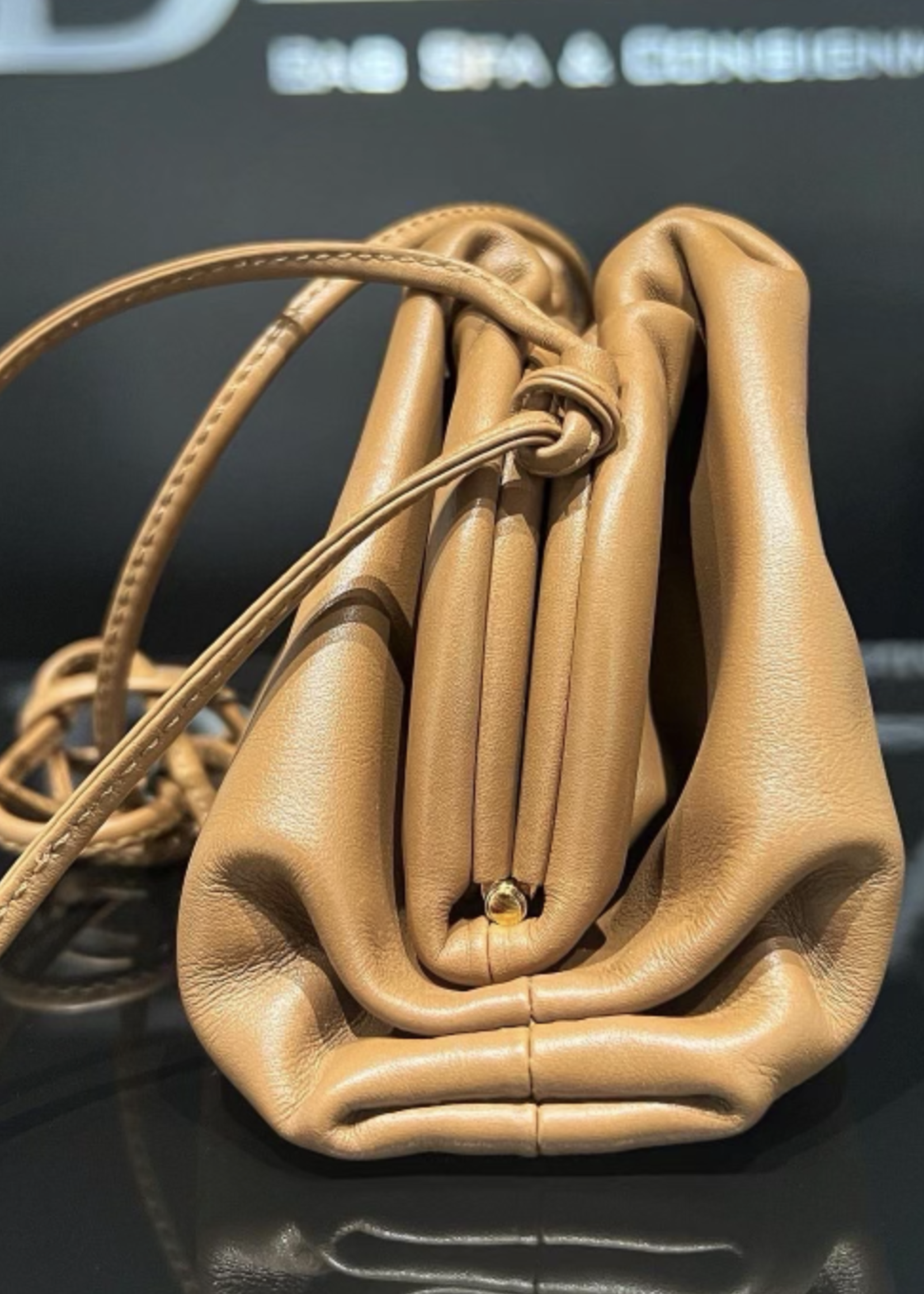 Bottega Veneta SOLD - Bottega Veneta Tan Mini Pouch Clutch