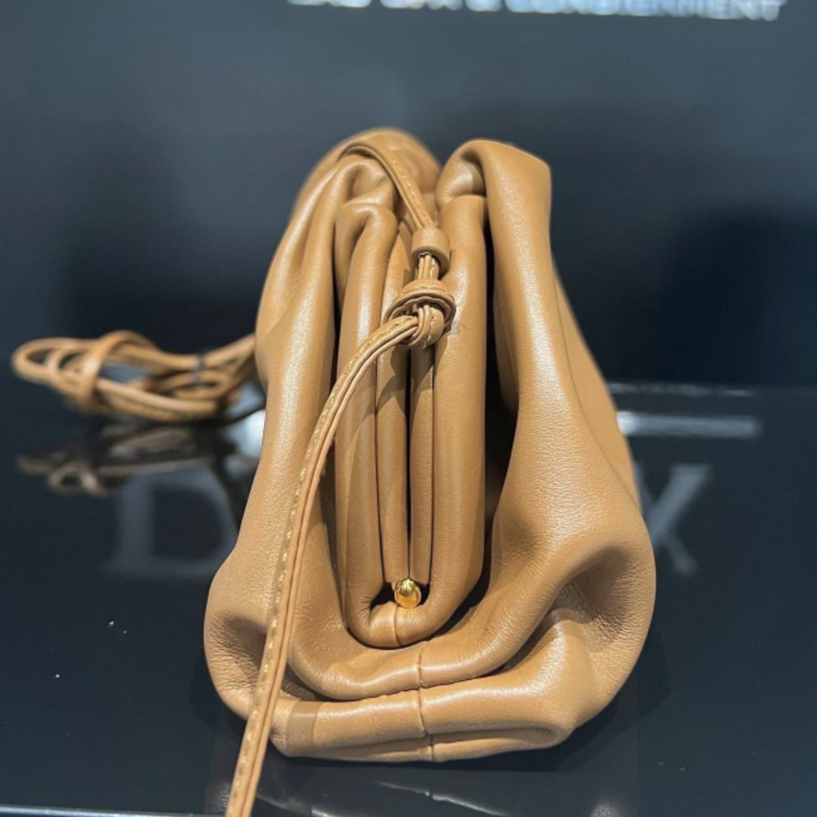 Bottega Veneta SOLD - Bottega Veneta Tan Mini Pouch Clutch