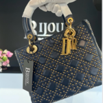 Christian Dior SOLD - Christian Dior Supple Studded Medium Lady- Navy