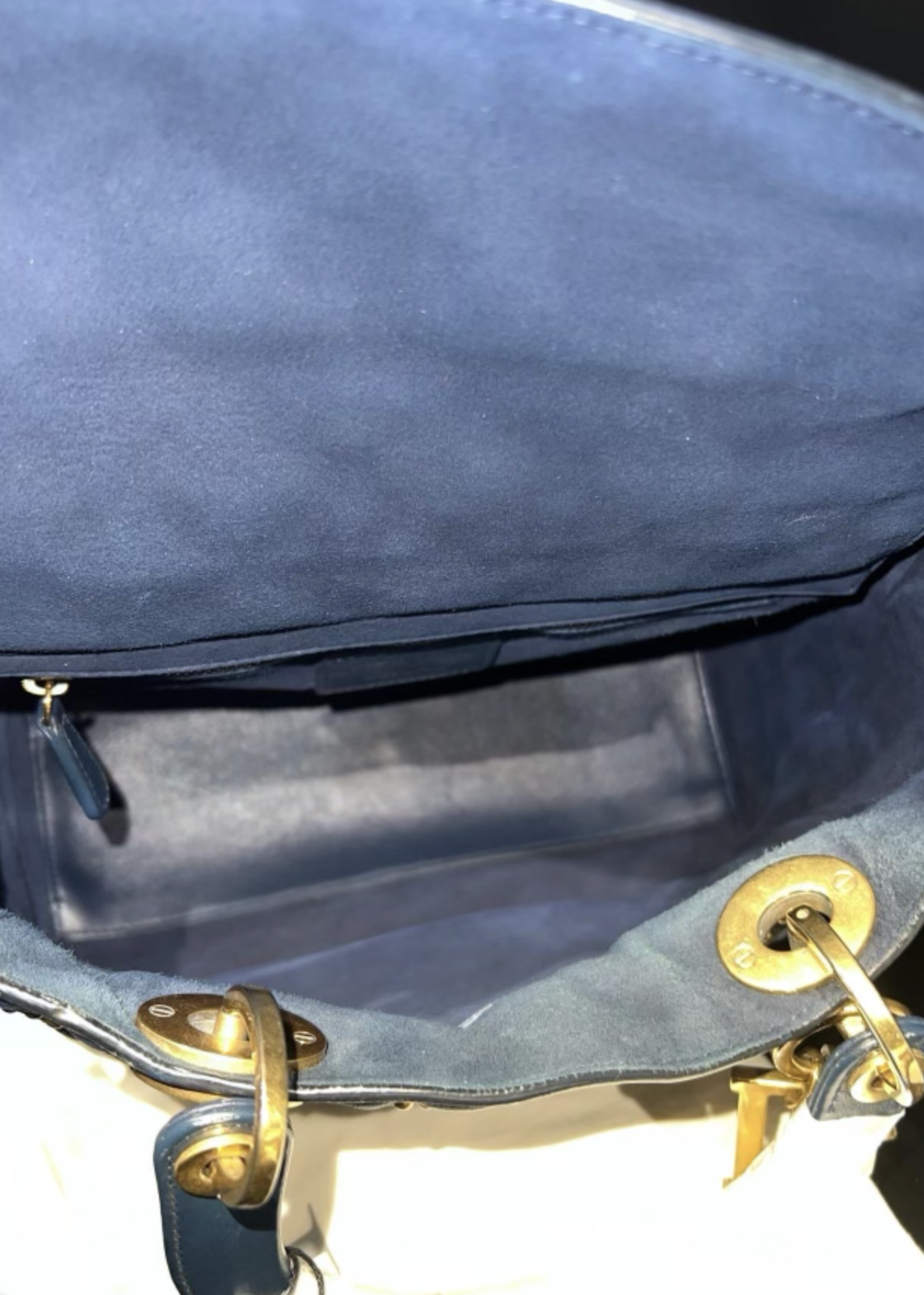 Christian Dior SOLD - Christian Dior Supple Studded Medium Lady- Navy