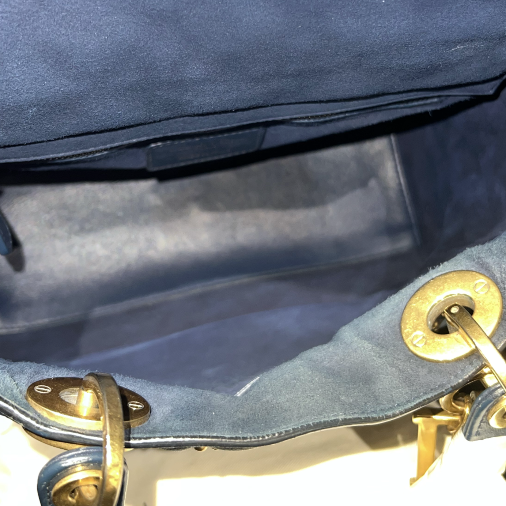 Christian Dior SOLD - Christian Dior Supple Studded Medium Lady- Navy