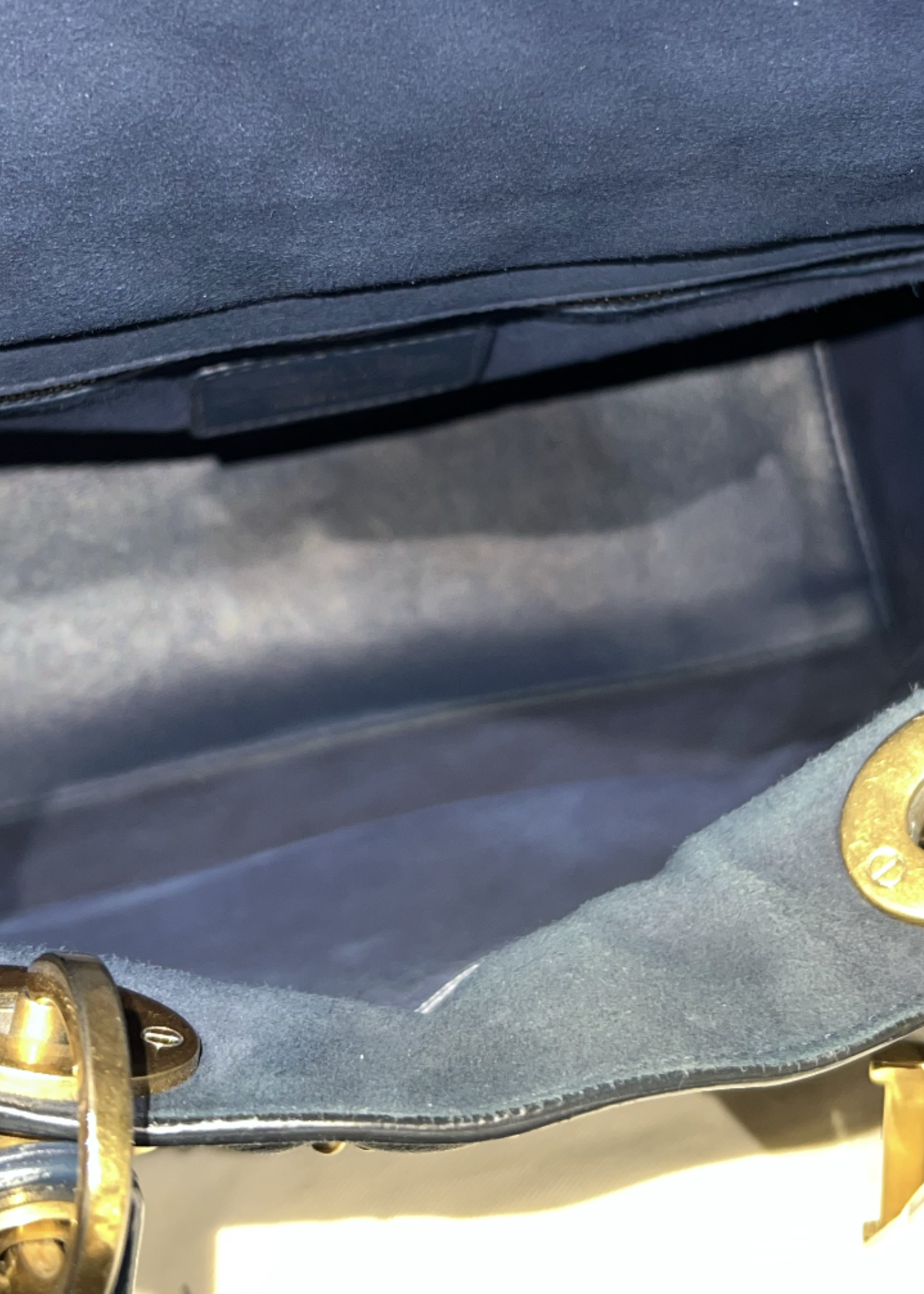 Christian Dior SOLD - Christian Dior Supple Studded Medium Lady- Navy