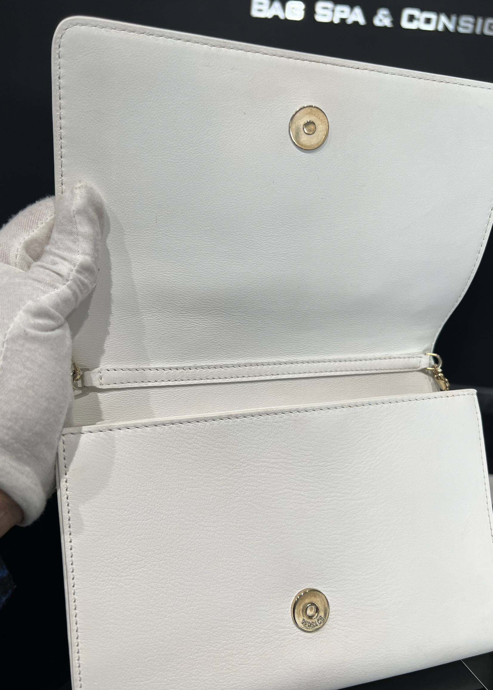 Versace SOLD - Versace White Palazzo Sultan Bag