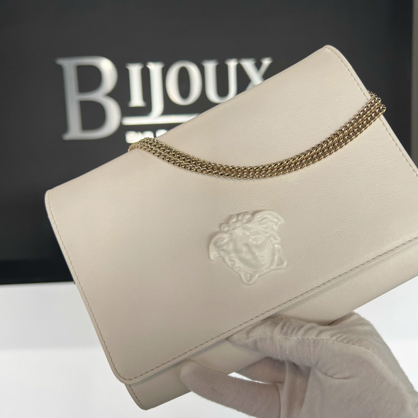Versace palazzo evening shop bag with chain