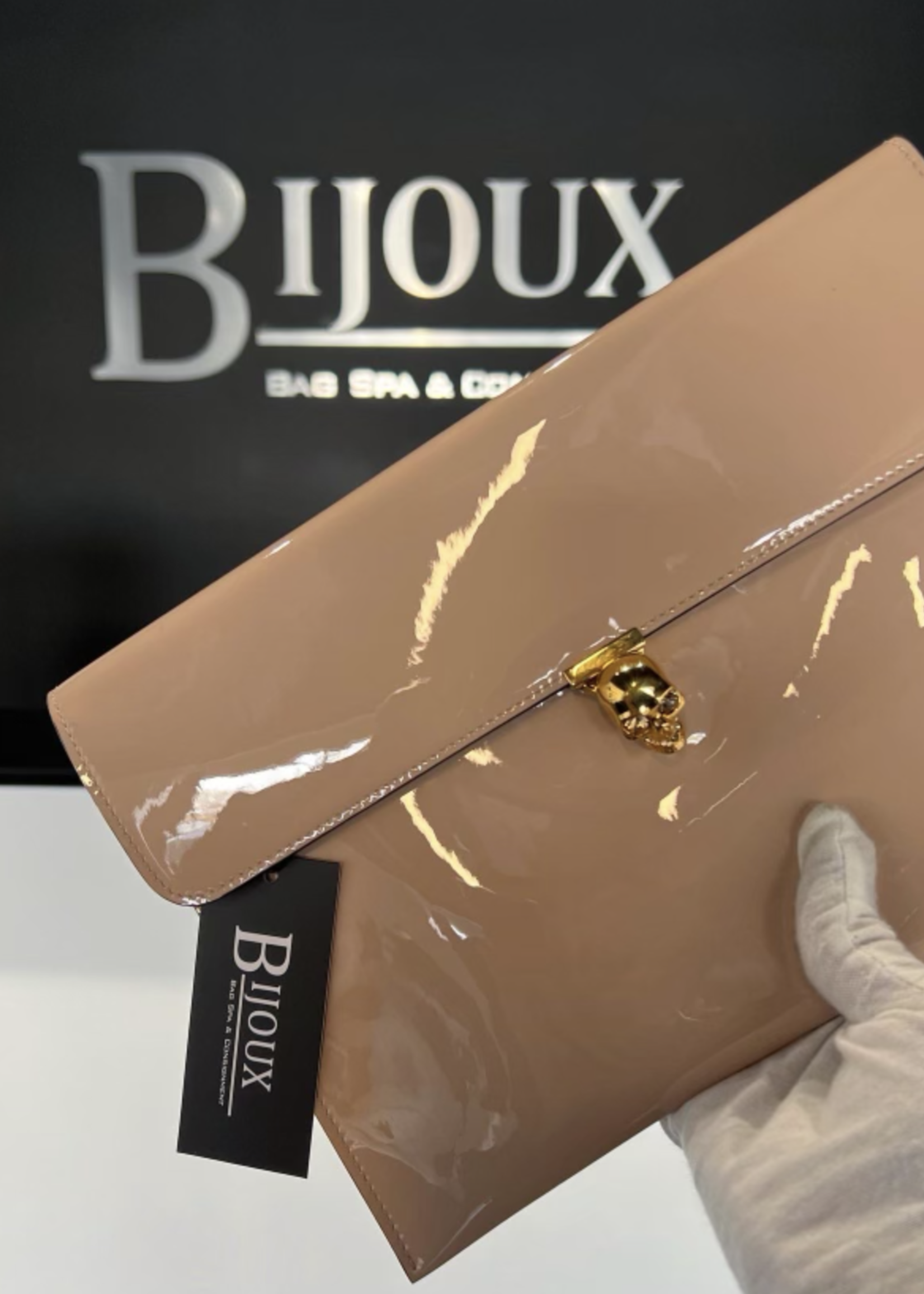 Alexander McQueen SOLD - Alexander McQueen Skull Patent Clutch