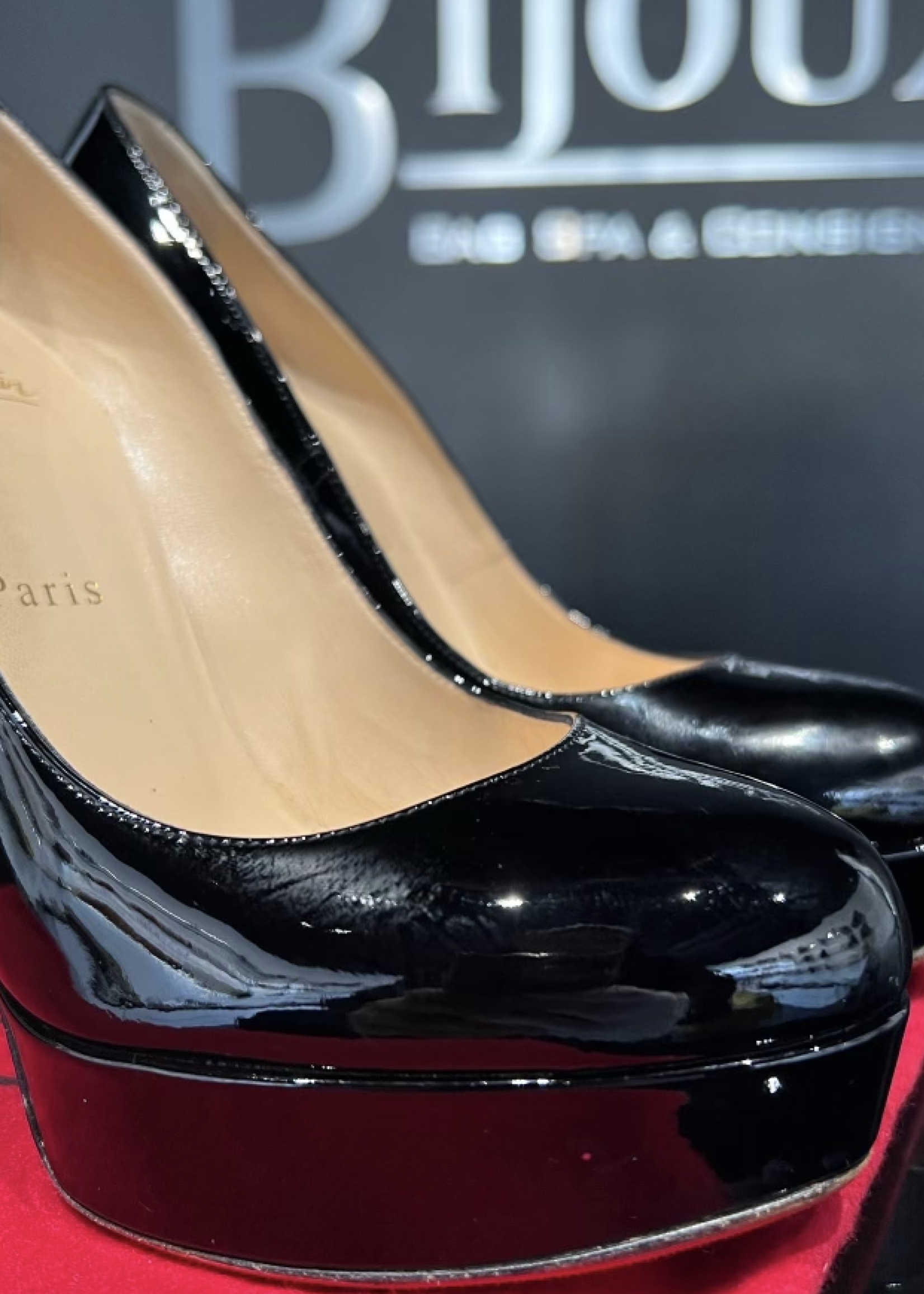 Christian Louboutin SOLD - Christian Louboutin Bianca 120 Patent Pumps - 38.5